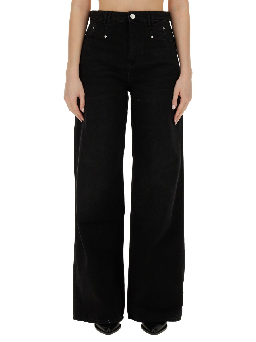 ISABEL MARANT PANTALONE "LEMONY" IN DENIM DI COTONE