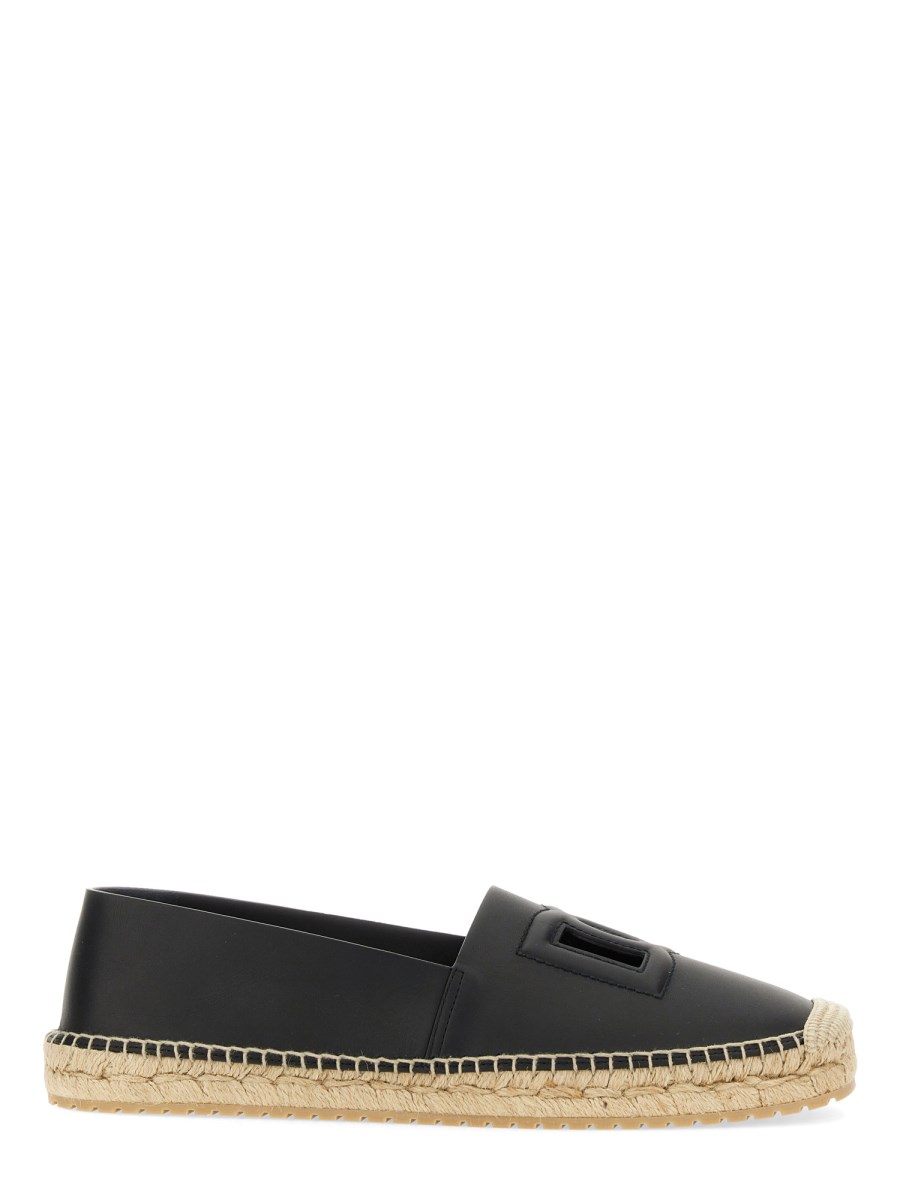 DOLCE & GABBANA ESPADRILLA IN PELLE CON LOGO