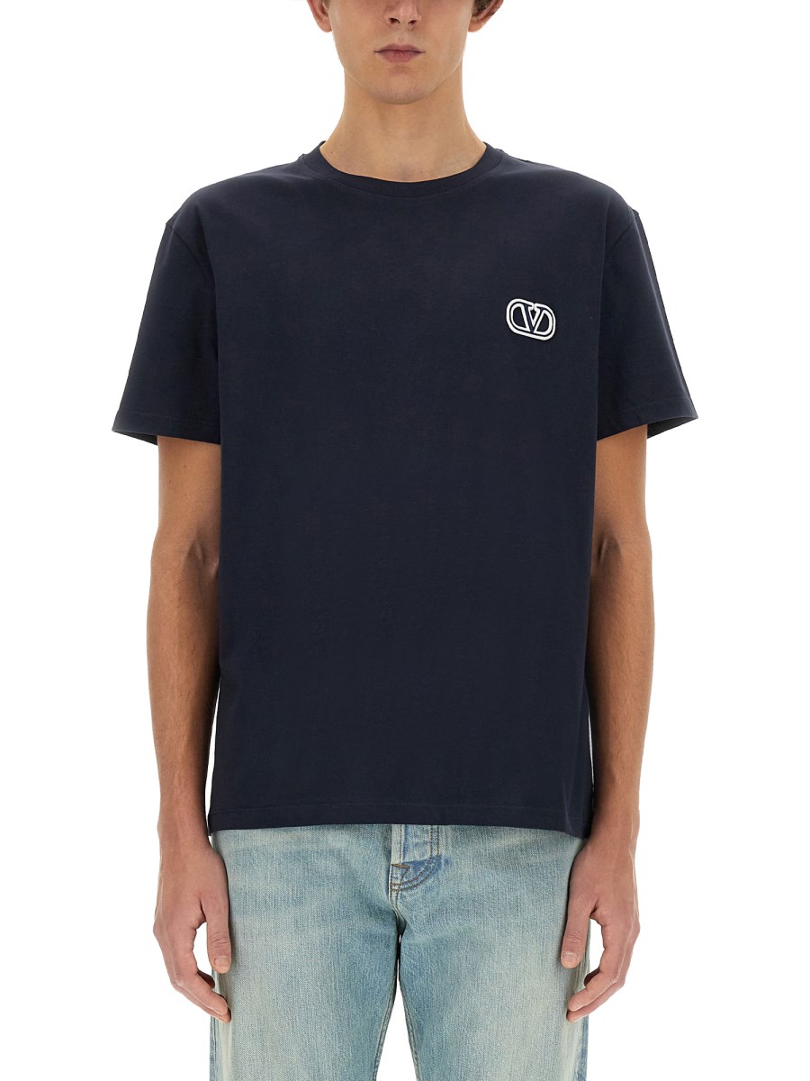 VALENTINO T-SHIRT IN COTONE CON PATCH VLOGO SIGNATURE