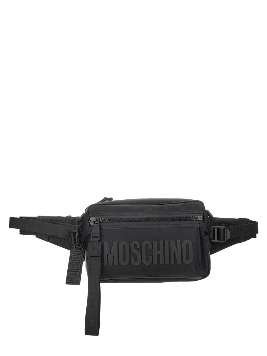 MOSCHINO MARSUPIO IN NYLON CON LOGO LETTERING