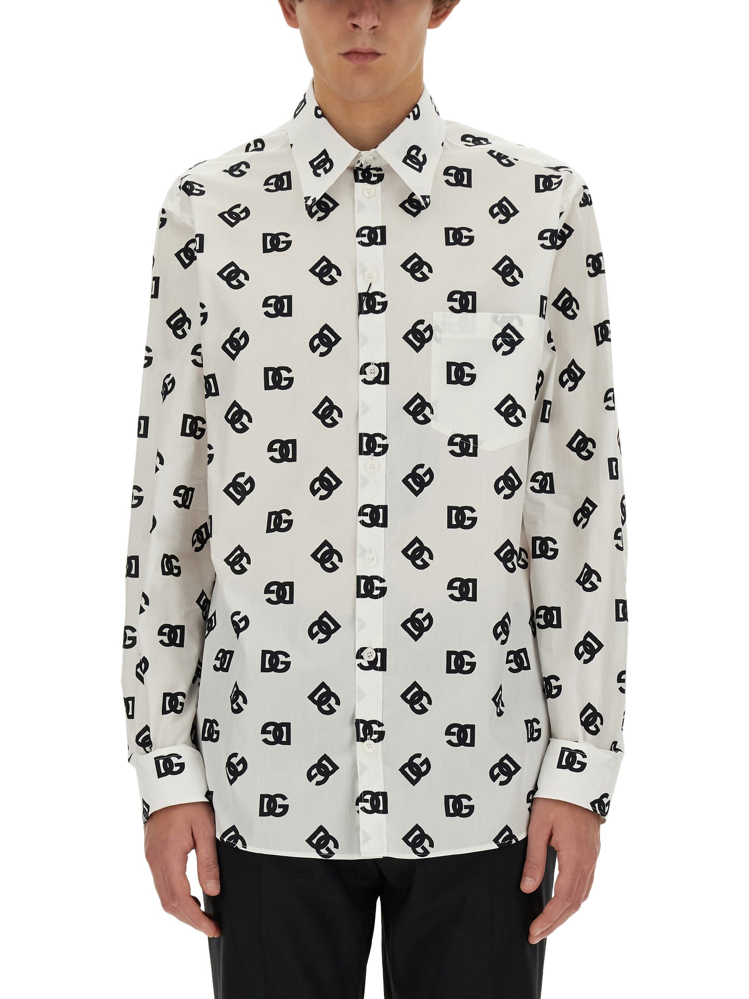 dolce & gabbana dg logo shirt all over