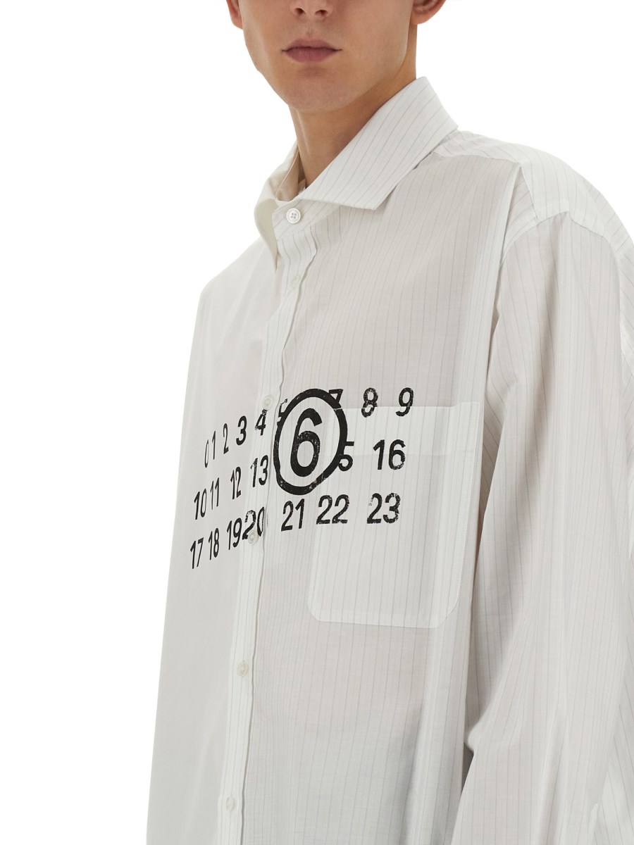 MM6 MAISON MARGIELA - COTTON POPLIN SHIRT WITH LOGO PRINT MM6 MAISON MARGIELA - COTTON POPLIN SHIRT WITH LOGO PRINT
