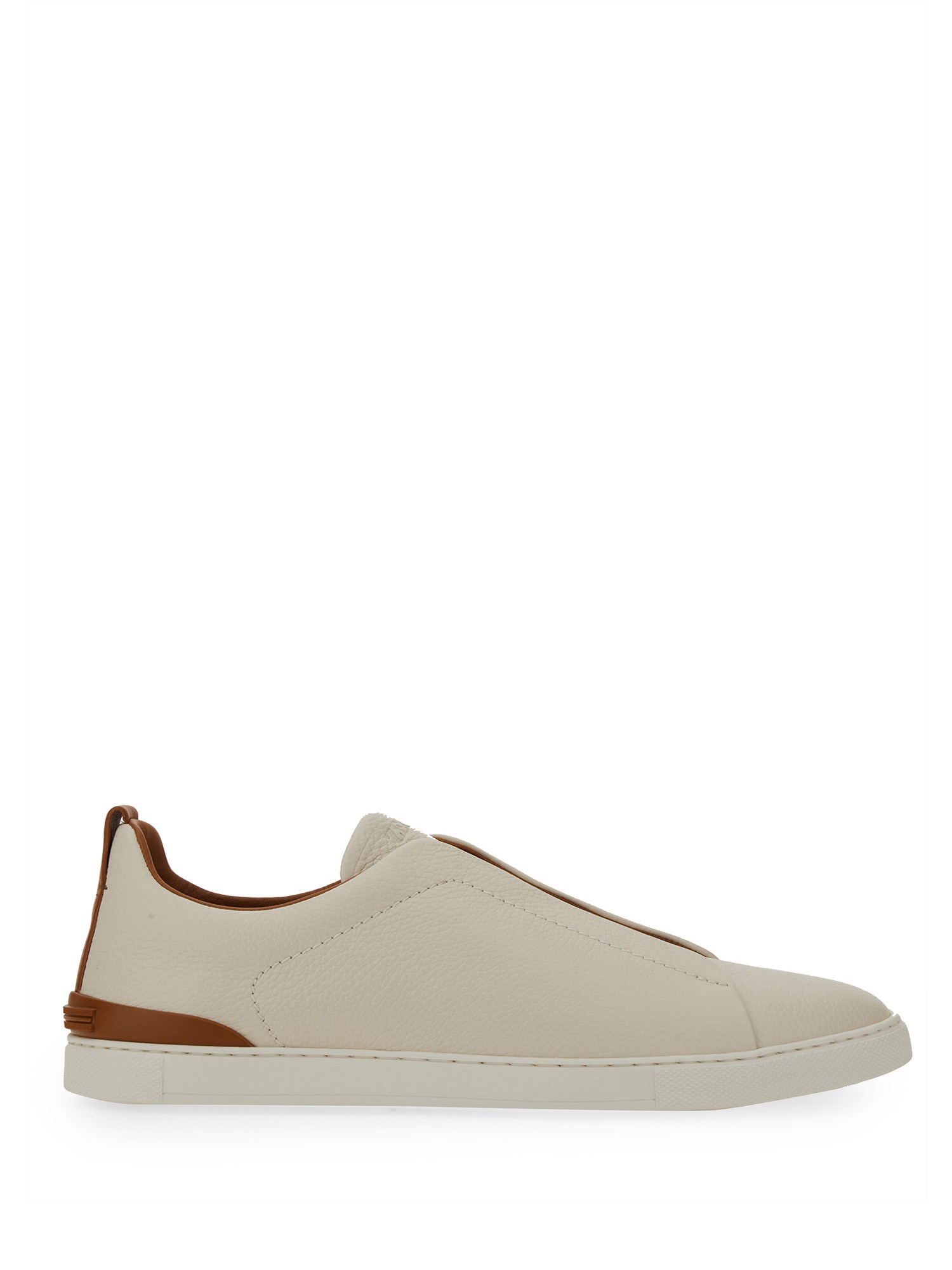 zegna low top sneaker with triple stitch