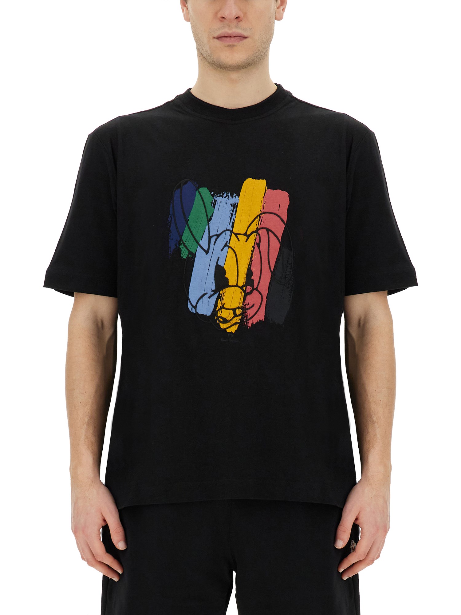 Shop Ps By Paul Smith "rabbit" T-shirt In Black