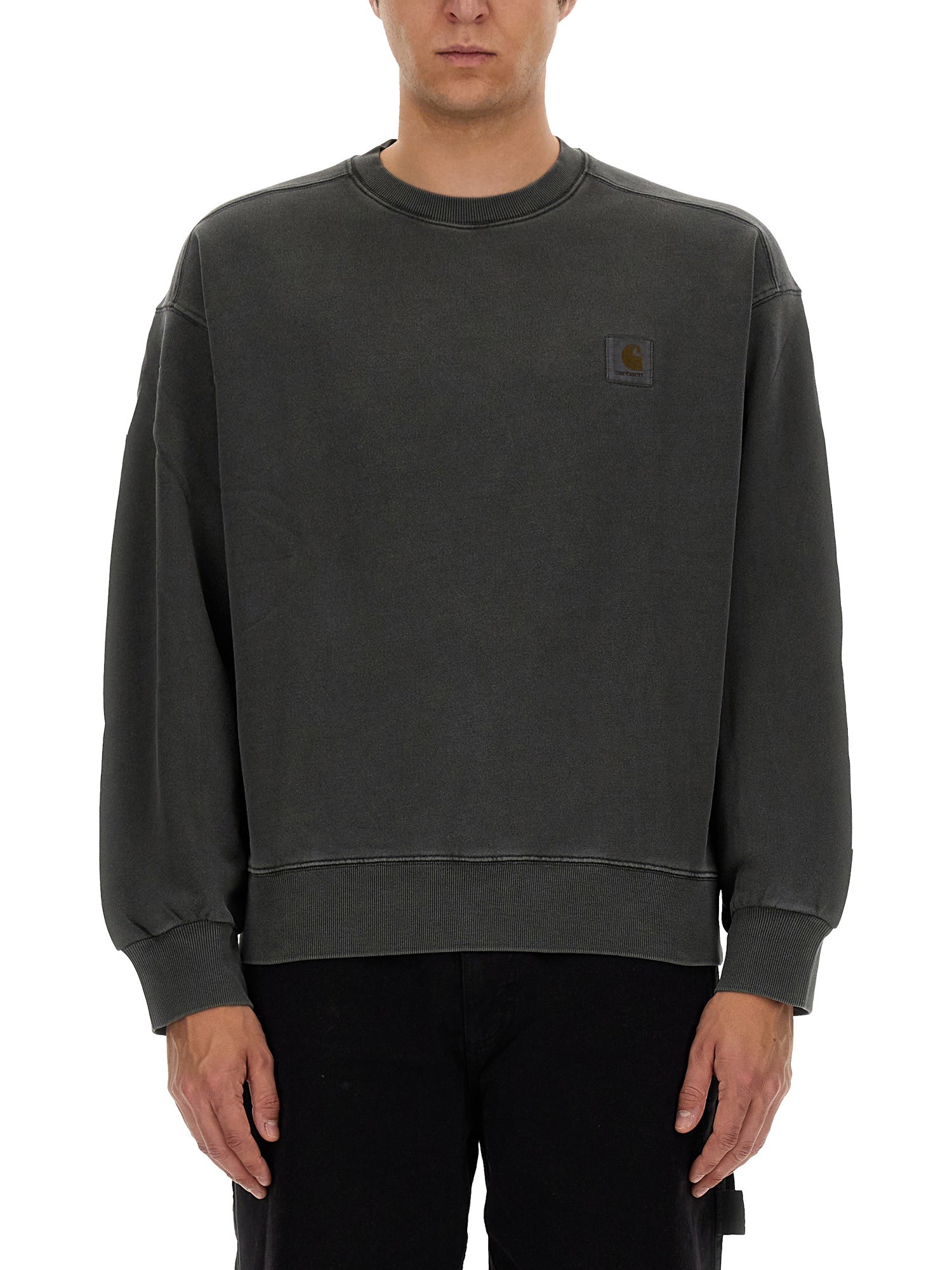 Shop Carhartt "nelson" Sweatshirt In Black