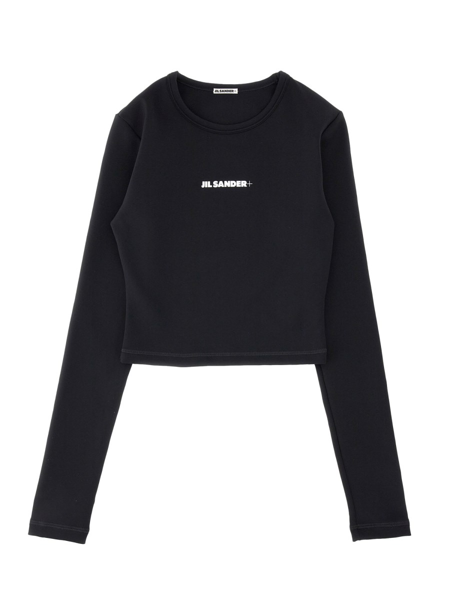 JIL SANDER TOP CROPPED SWIM CON LOGO