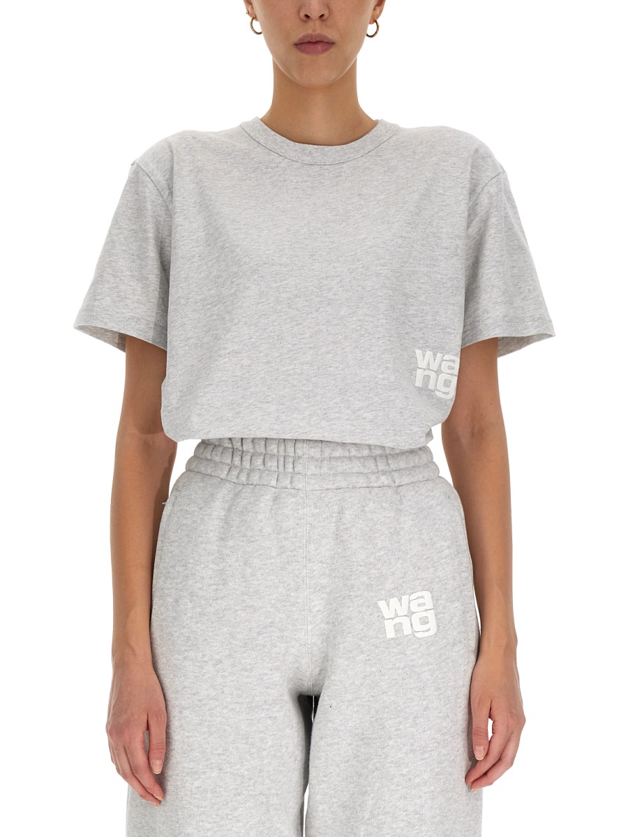 ALEXANDERWANG.T T-SHIRT ESSENTIAL IN JERSEY DI COTONE CON LOGO PUFF