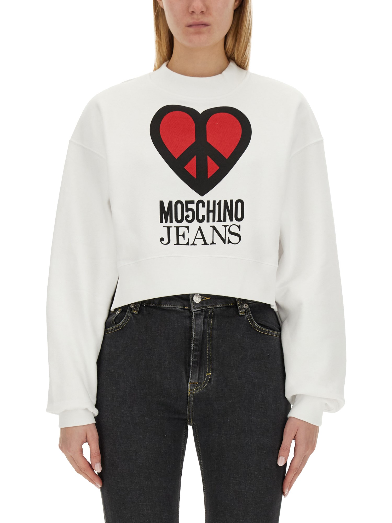 moschino jeans sweatshirt with logo