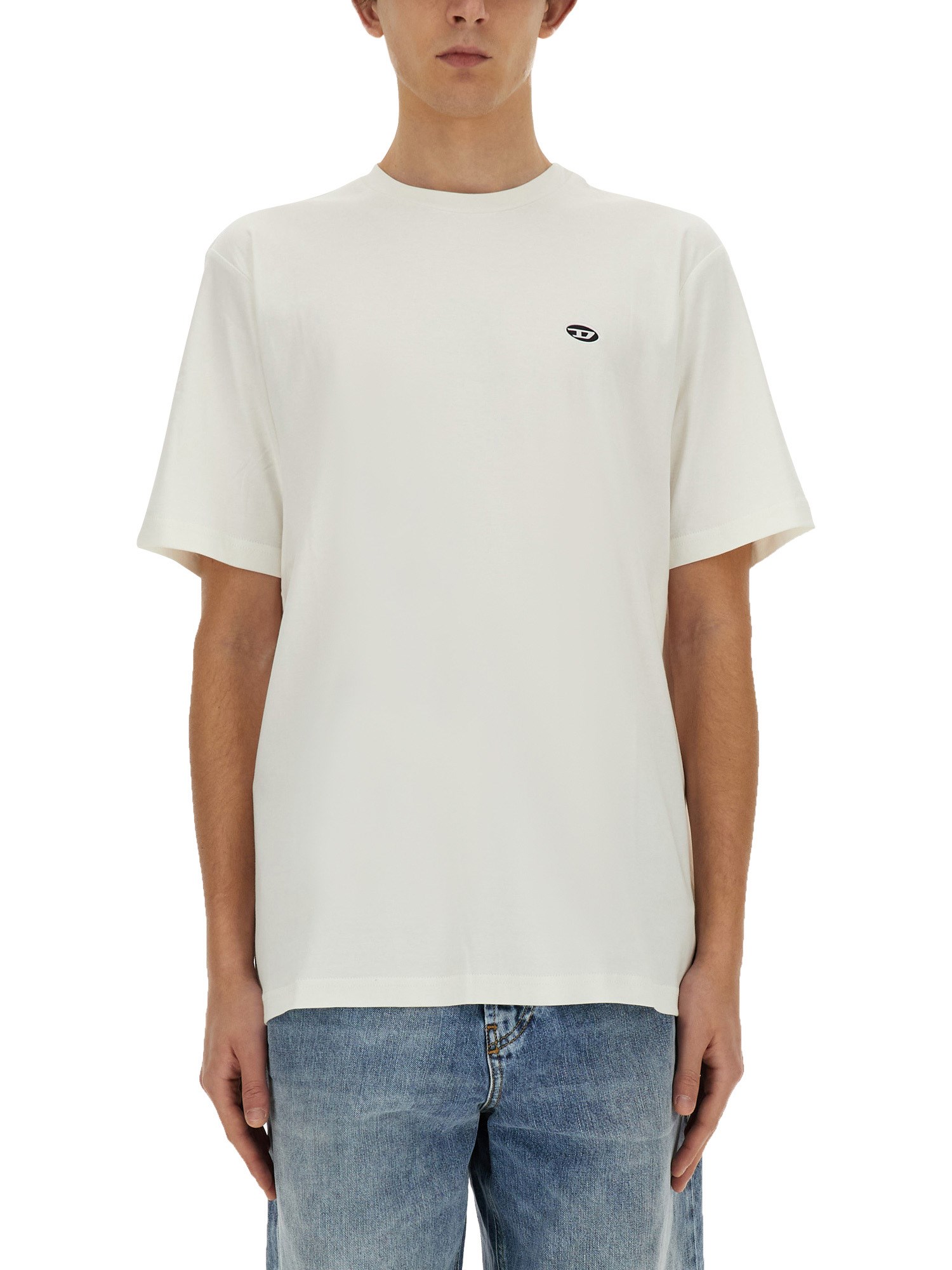 Shop Diesel T-shirt "t-just-doval-pj" In White