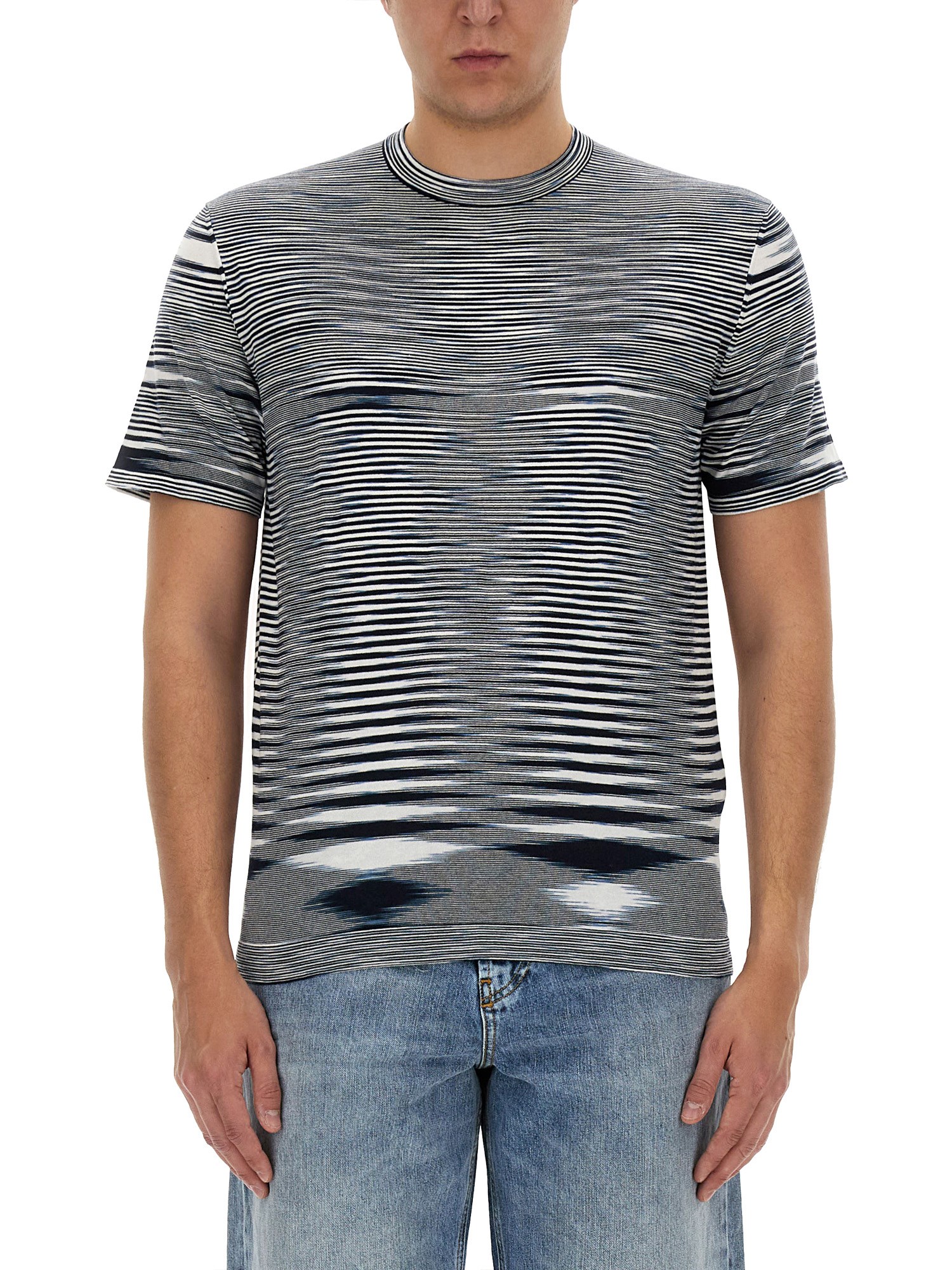 Shop Missoni Cotton T-shirt In Blue