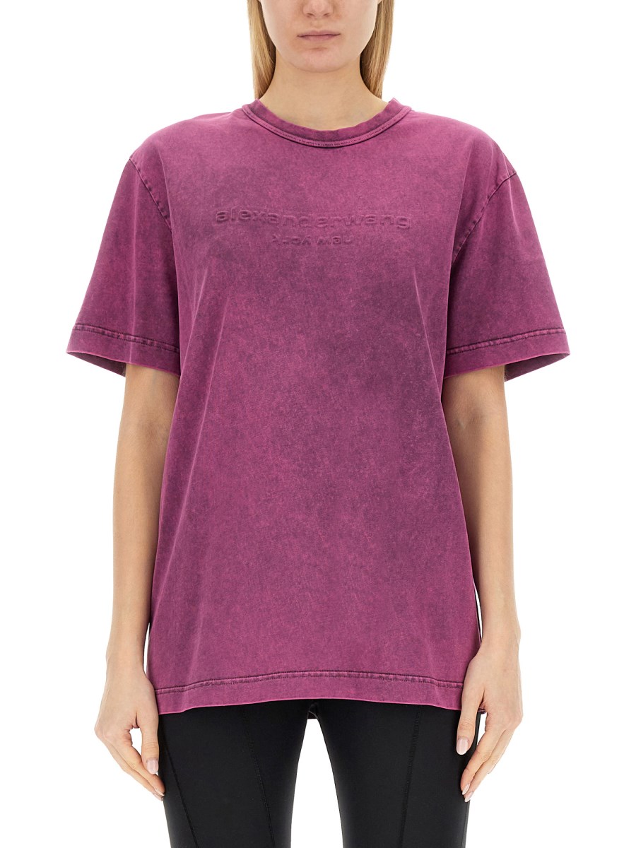 ALEXANDER WANG T-SHIRT CON LOGO IN JERSEY DI COTONE