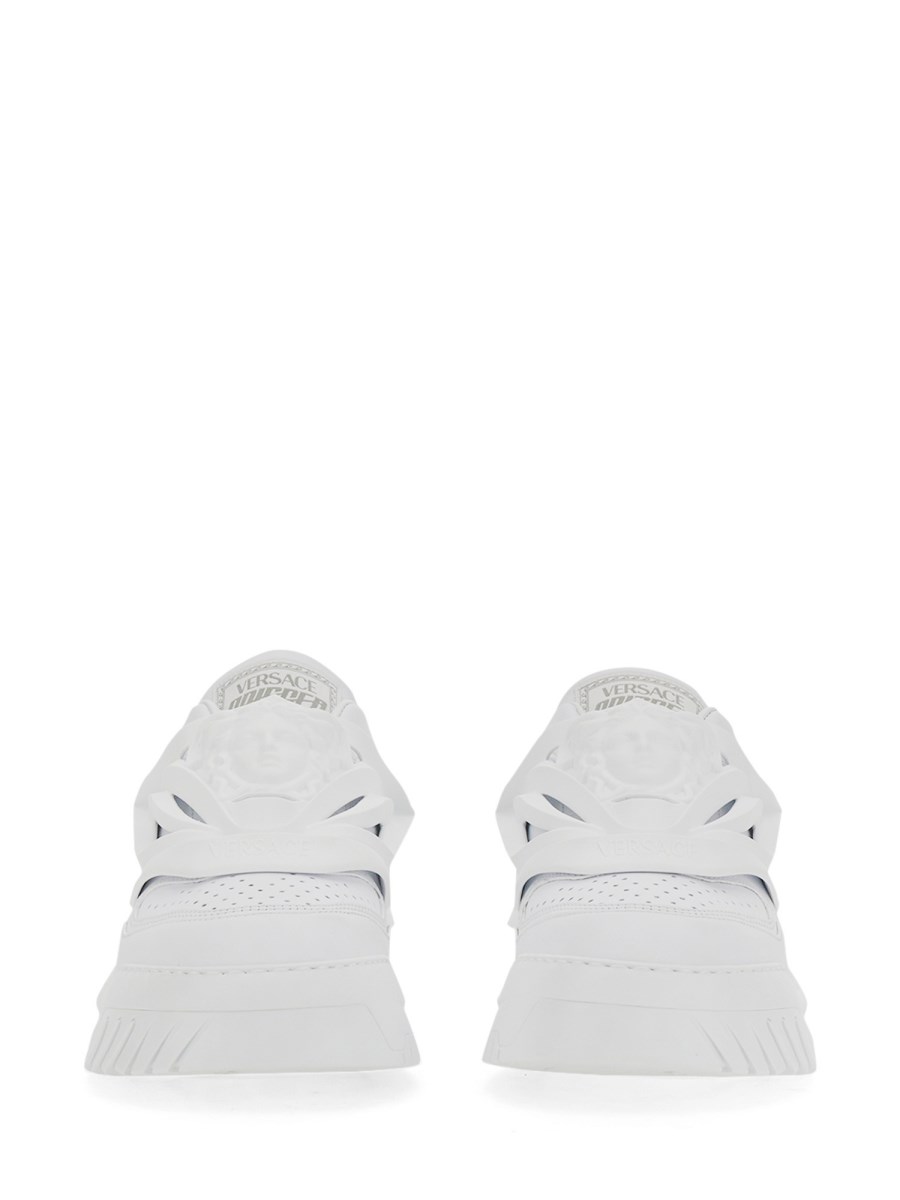 adidas gazelle silver green womens Versace Kids White Leather Verlcro Sneakers