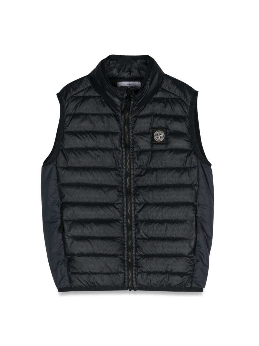 STONE ISLAND giubbotto s/maniche vera piuma - navy blue