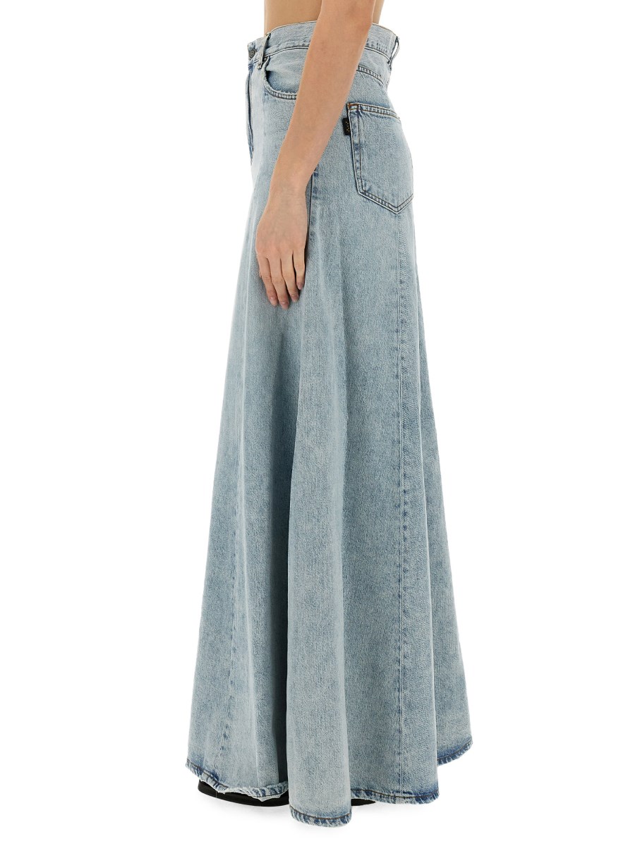 スカート HAIKURE SKIRT (HEW08070DF173) HAIKURE Serenity paneled denim midi skirt | NET-A-PORTER