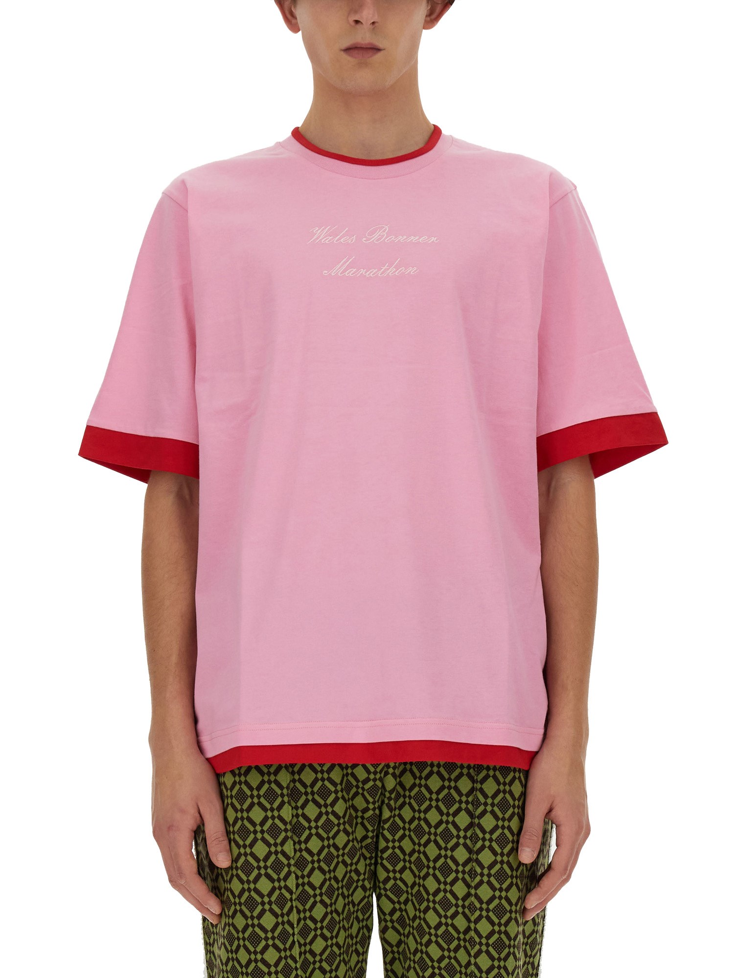 Shop Wales Bonner Cotton T-shirt In Pink