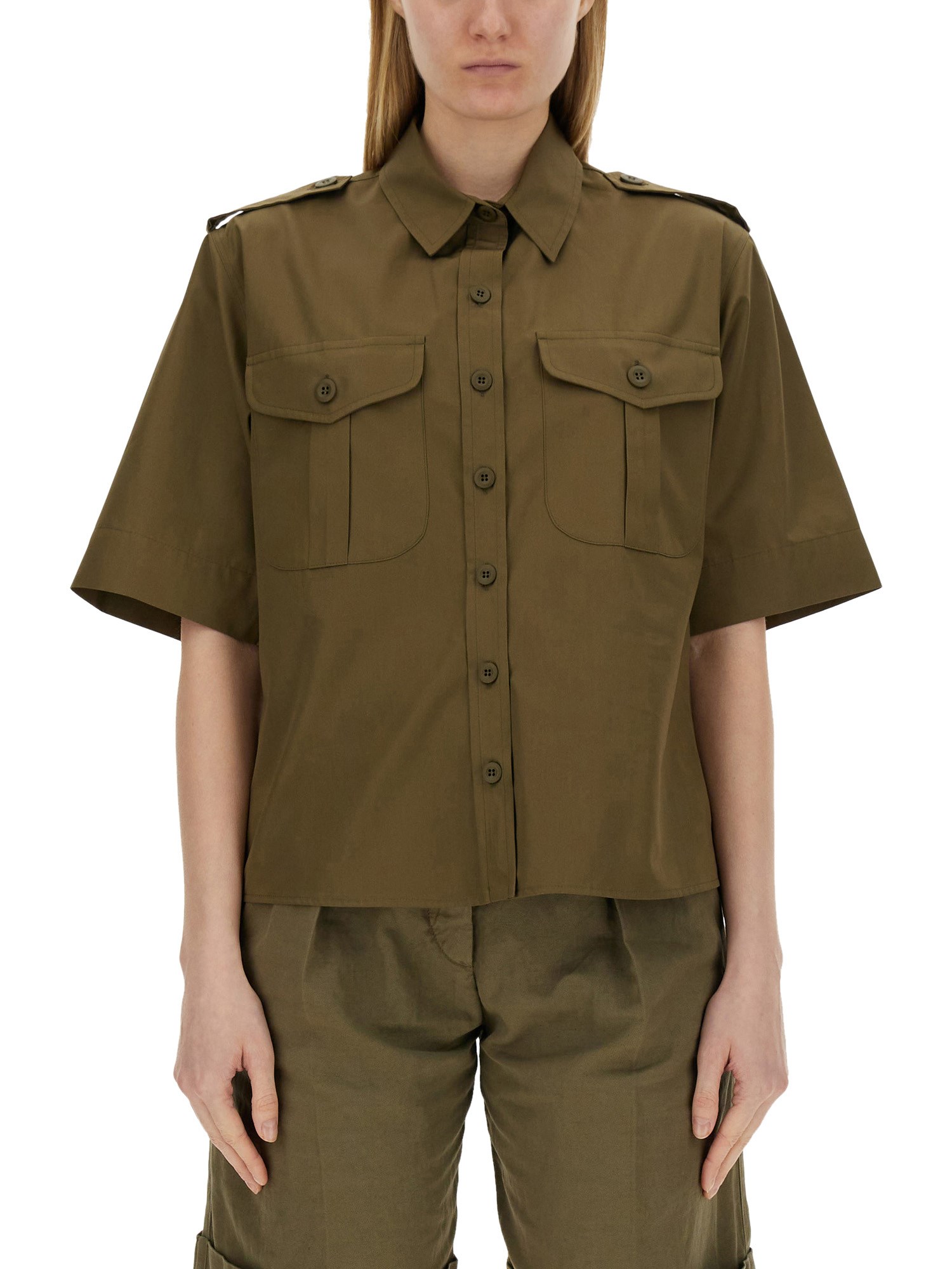 Aspesi Cotton Shirt In Military Green