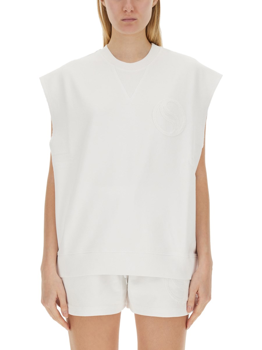 STELLA McCARTNEY T-SHIRT IN JERSEY DI COTONE CON LOGO