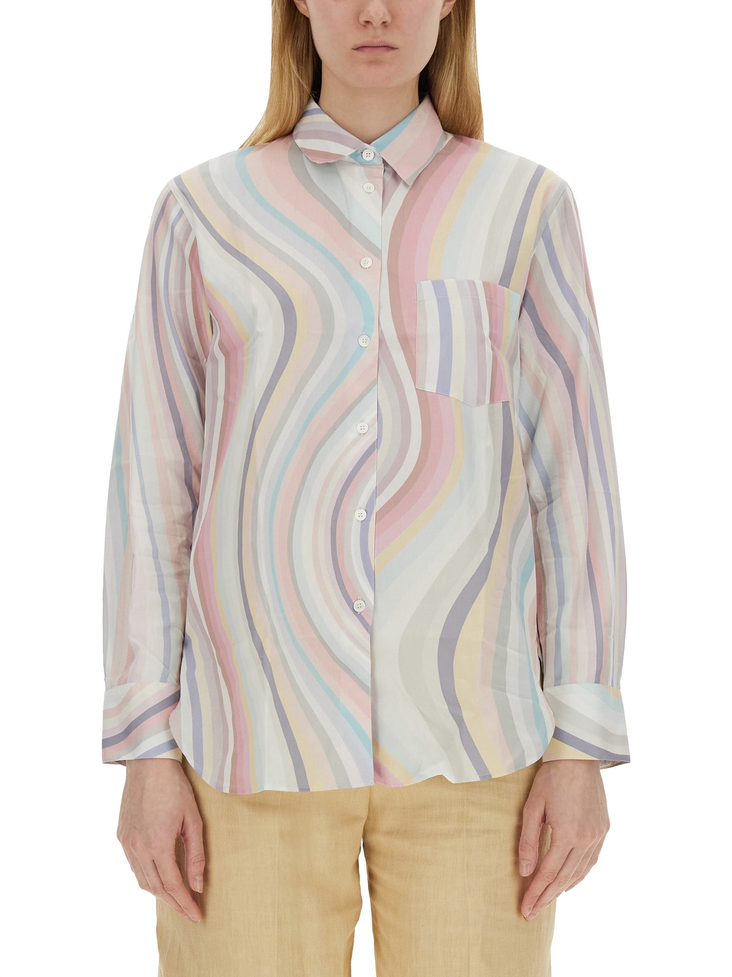 Shop Ps By Paul Smith "faded Swirl" Shirt In Multicolour
