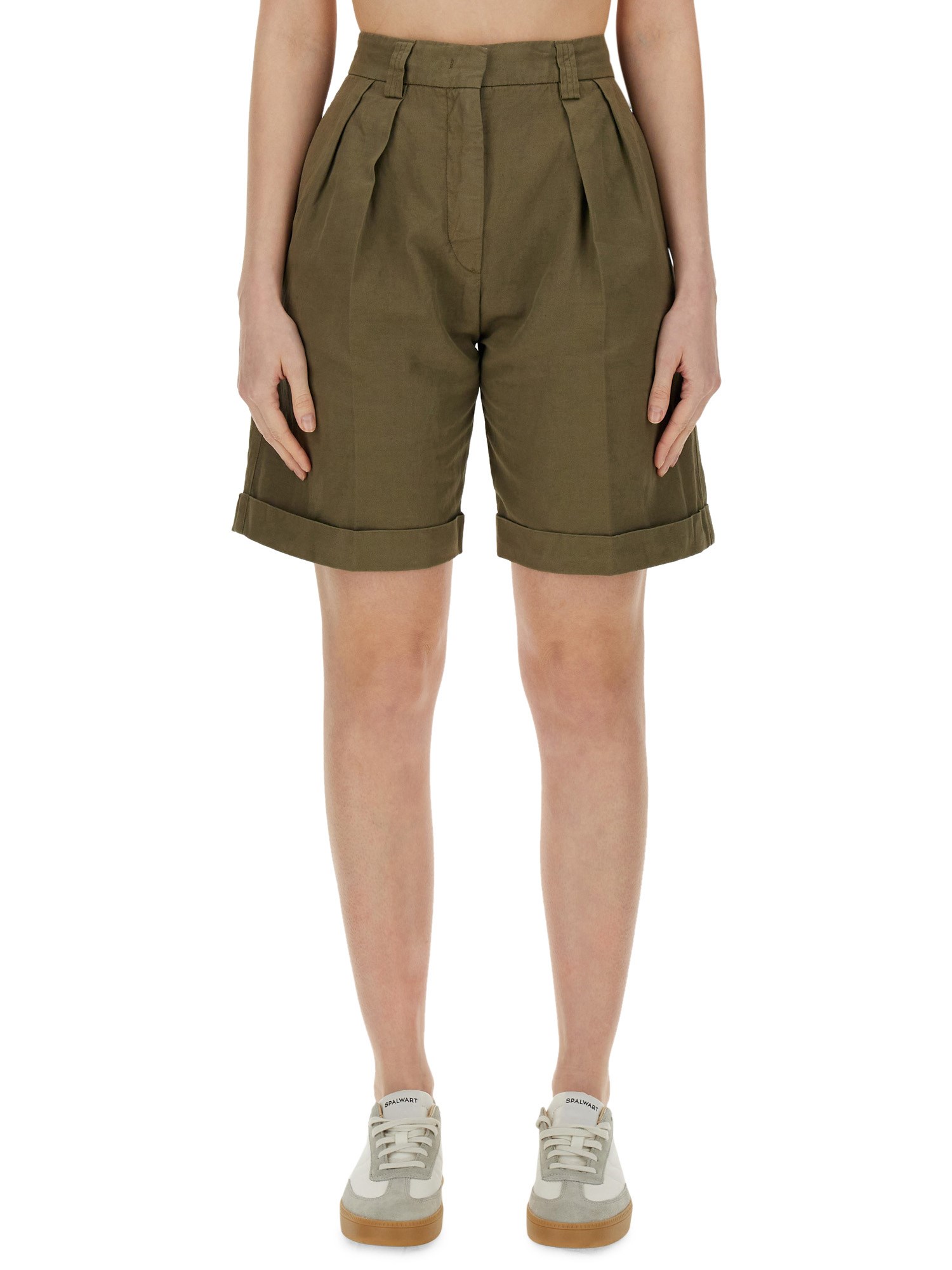 Aspesi Cotton Shorts In Military Green