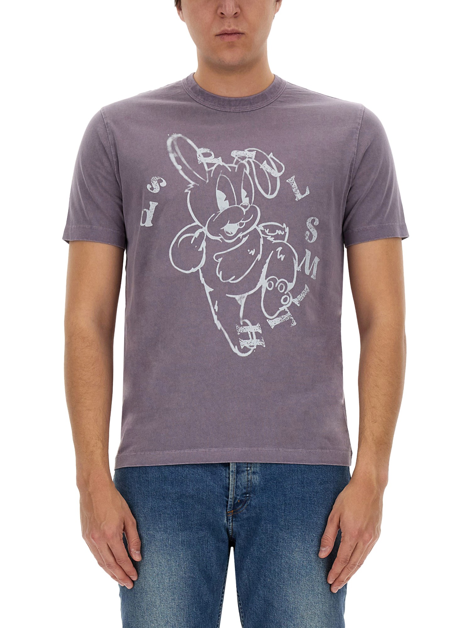 Shop Ps By Paul Smith Bunny Print T-shirt In Purple