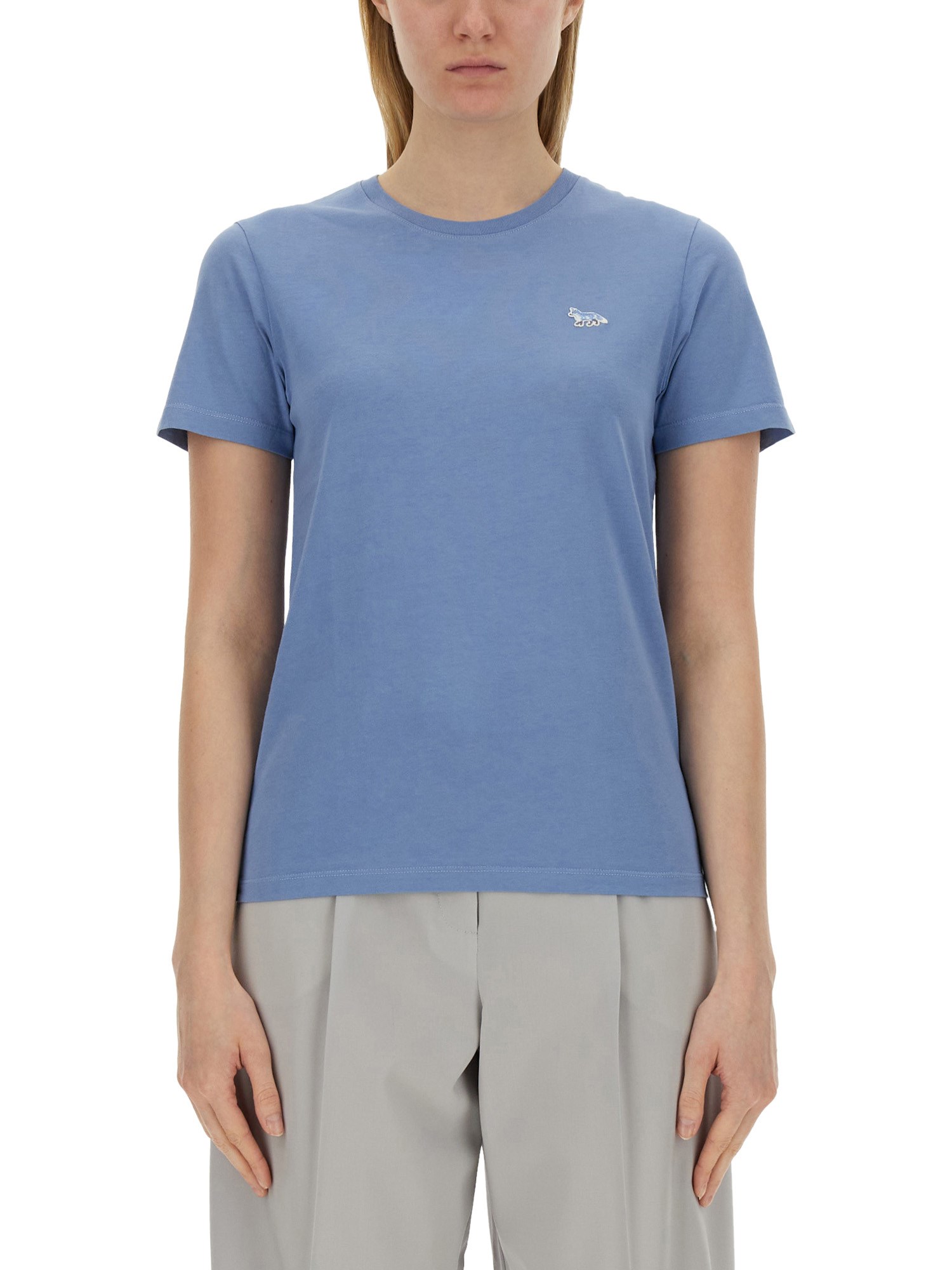 Shop Maison Kitsuné Cotton T-shirt In Azure