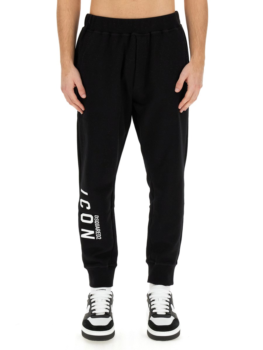 DSQUARED PANTALONE JOGGING IN FELPA DI COTONE CON STAMPA LOGO