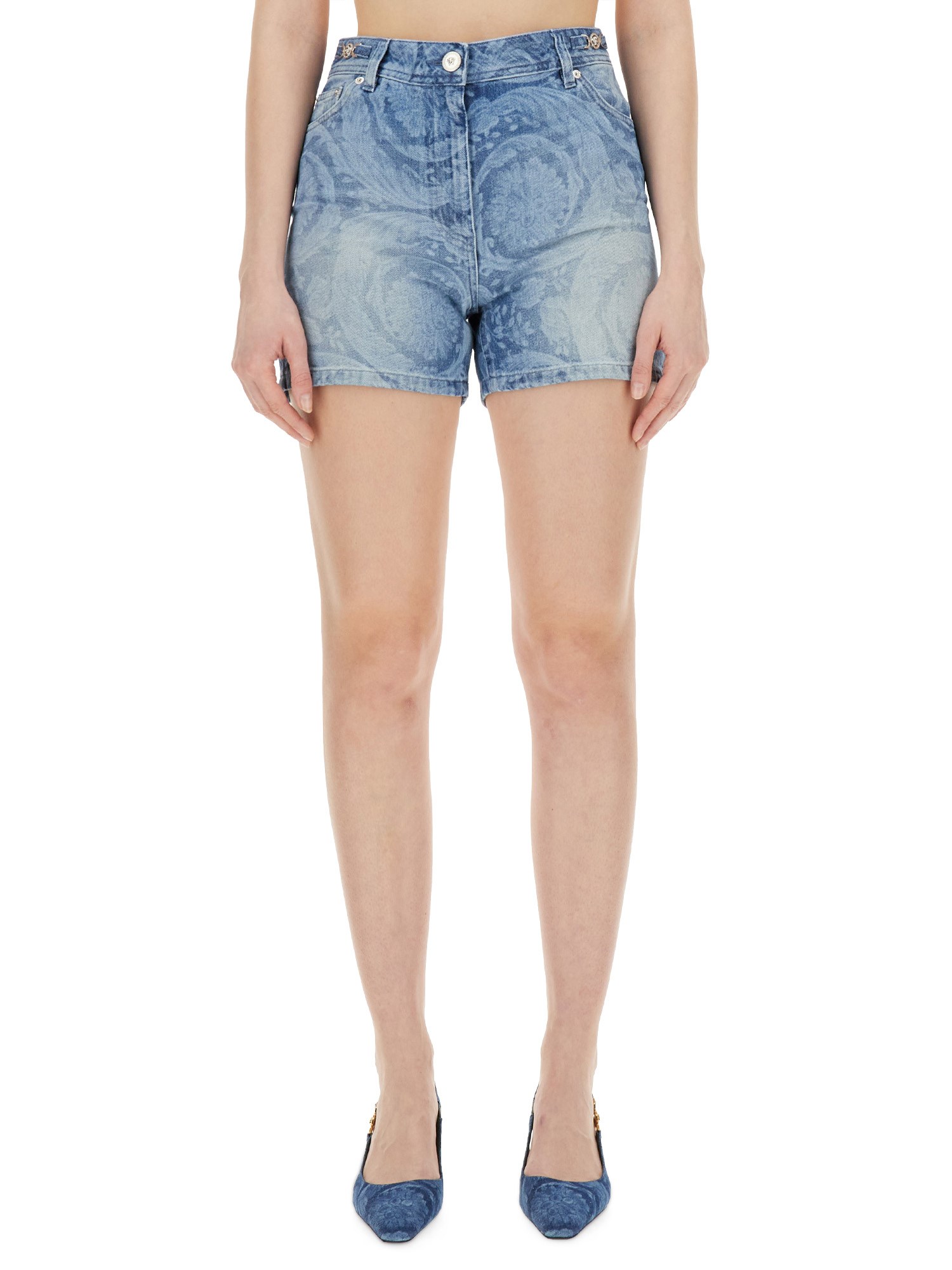 versace denim shorts