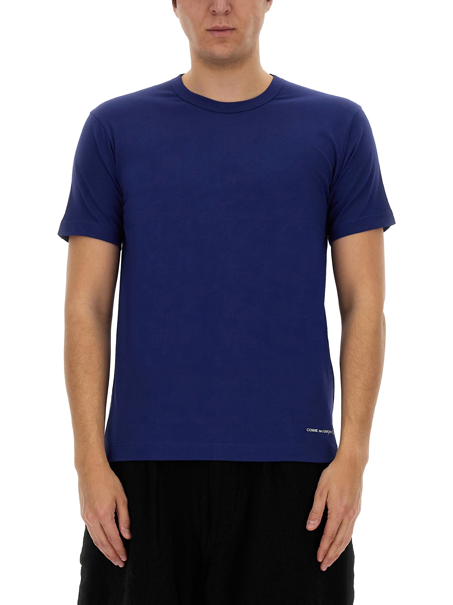 Shop Comme Des Garçons Shirt T-shirt With Logo In Blue