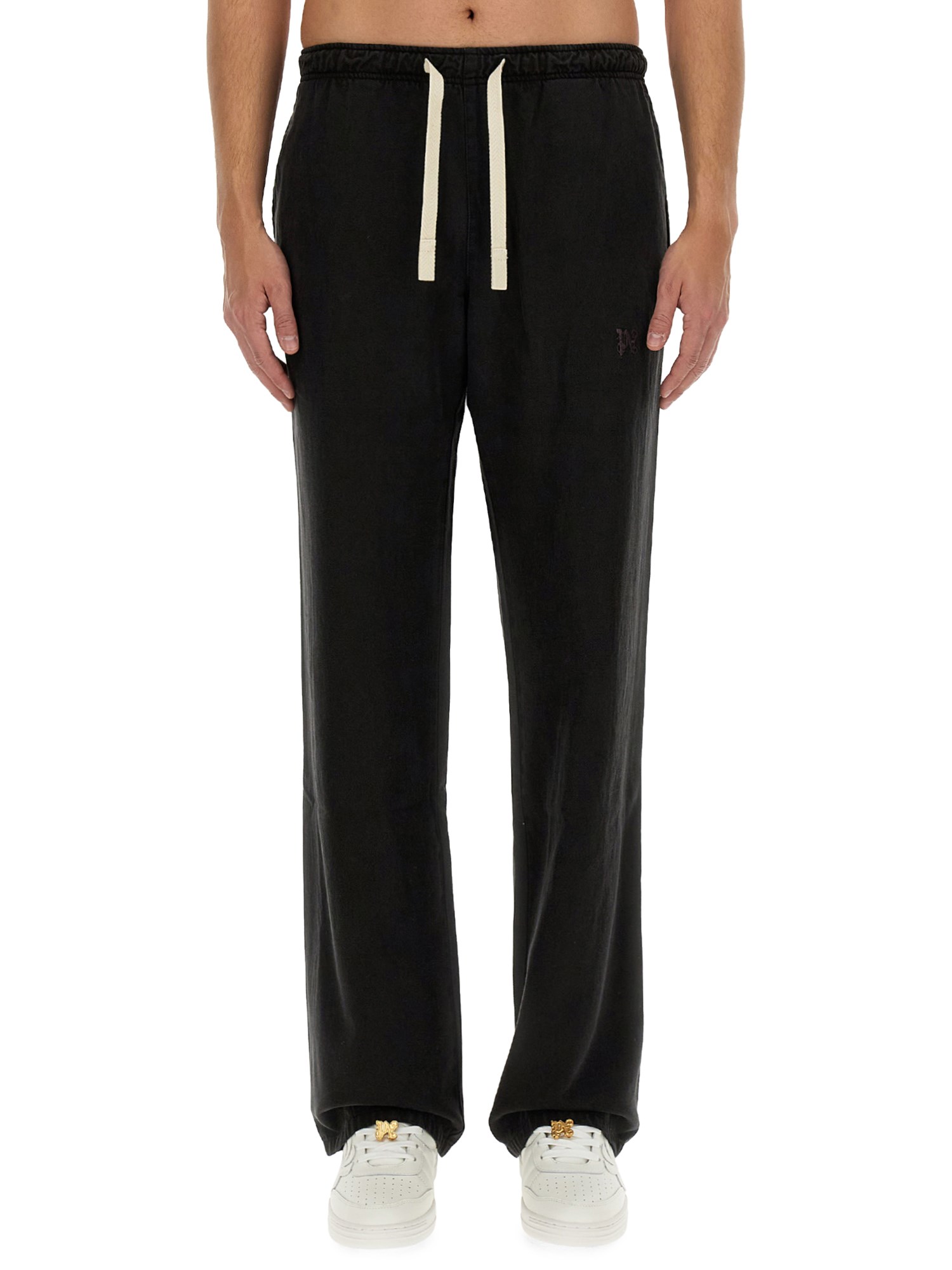 Shop Palm Angels Pants With Logo In Black