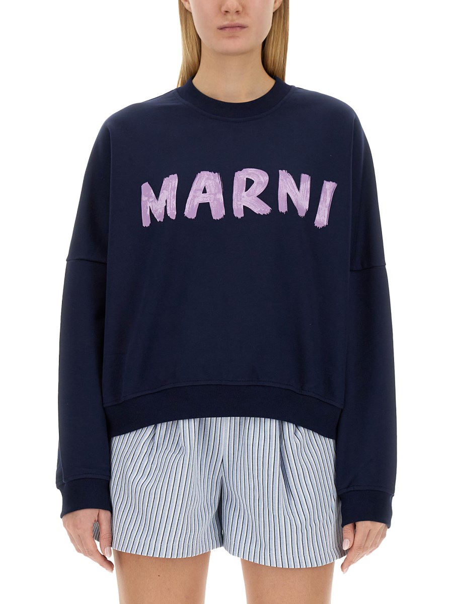 MARNI FELPA IN COTONE CON LOGO