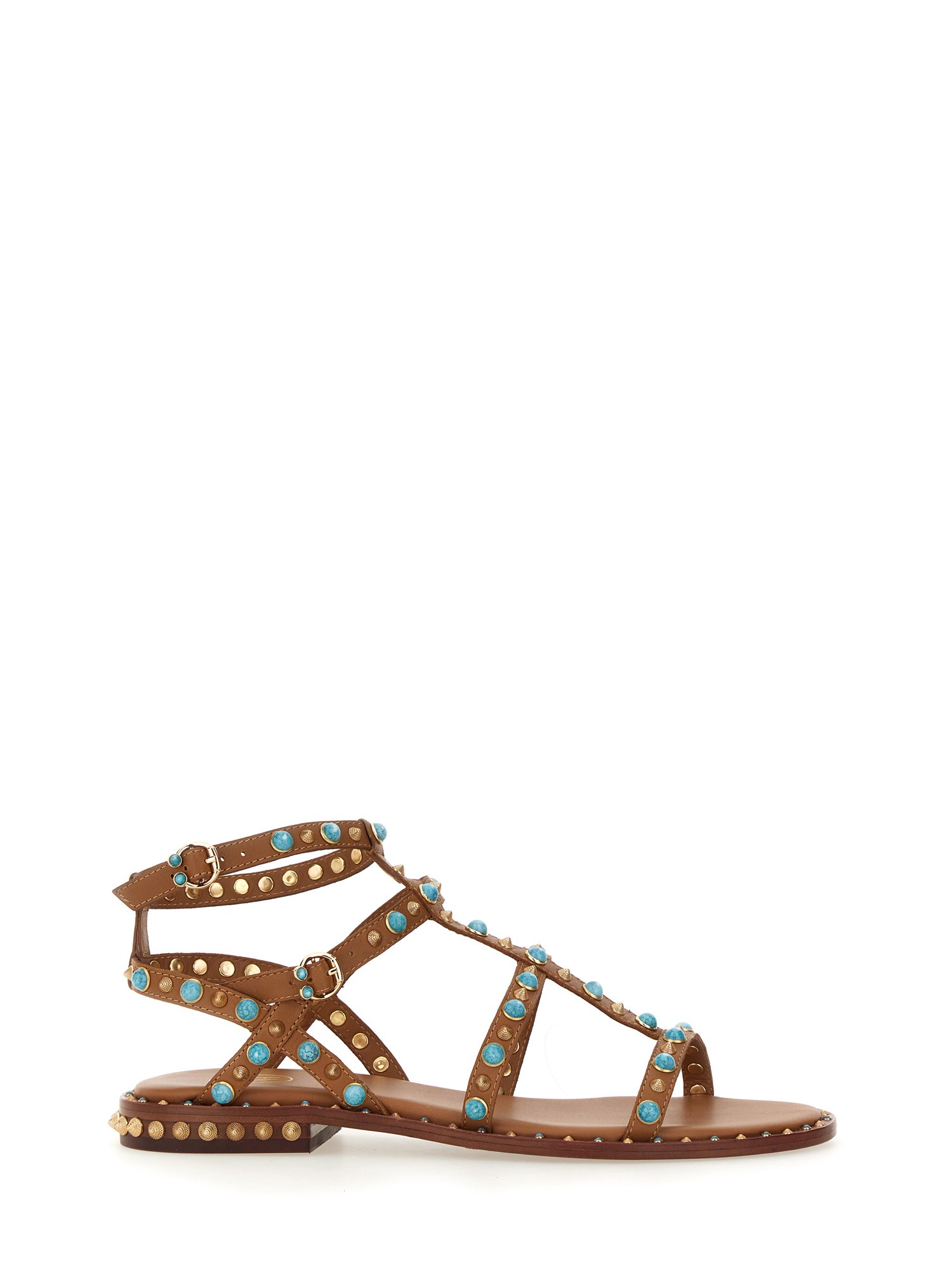 Shop Ash Studded Sandal In Beige