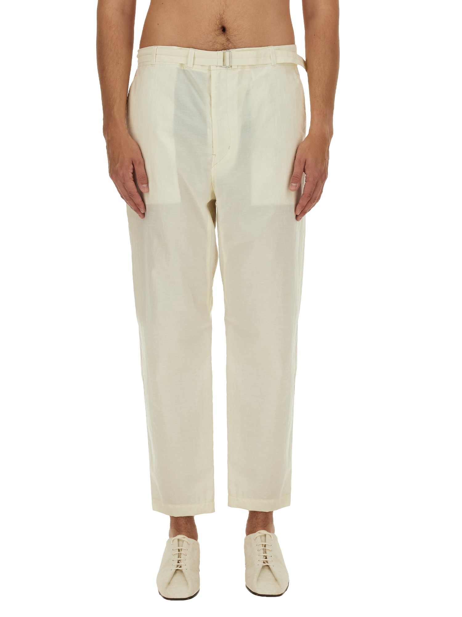 Shop Lemaire Carrot Fit Pants In Yellow