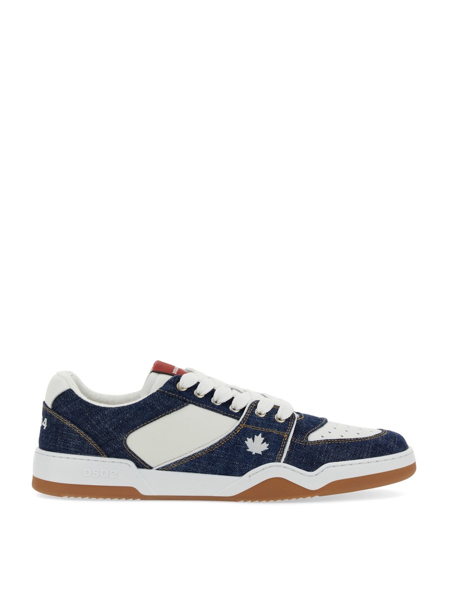 DSQUARED SNEAKER "SPIKER" IN DENIM E PELLE