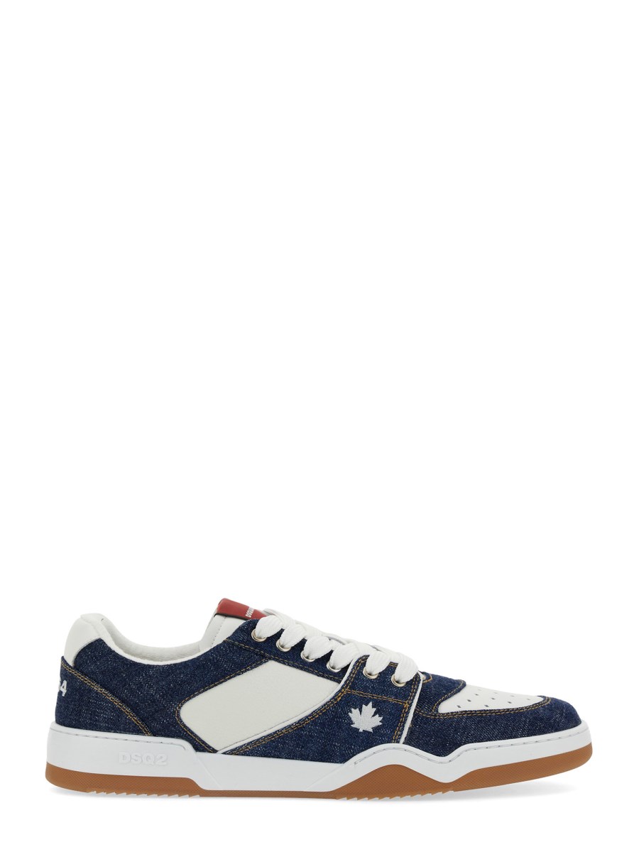 DSQUARED SNEAKER "SPIKER" IN DENIM E PELLE