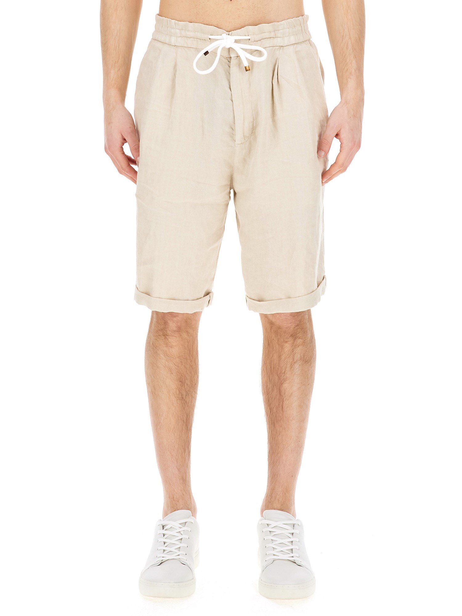 brunello cucinelli linen bermuda shorts