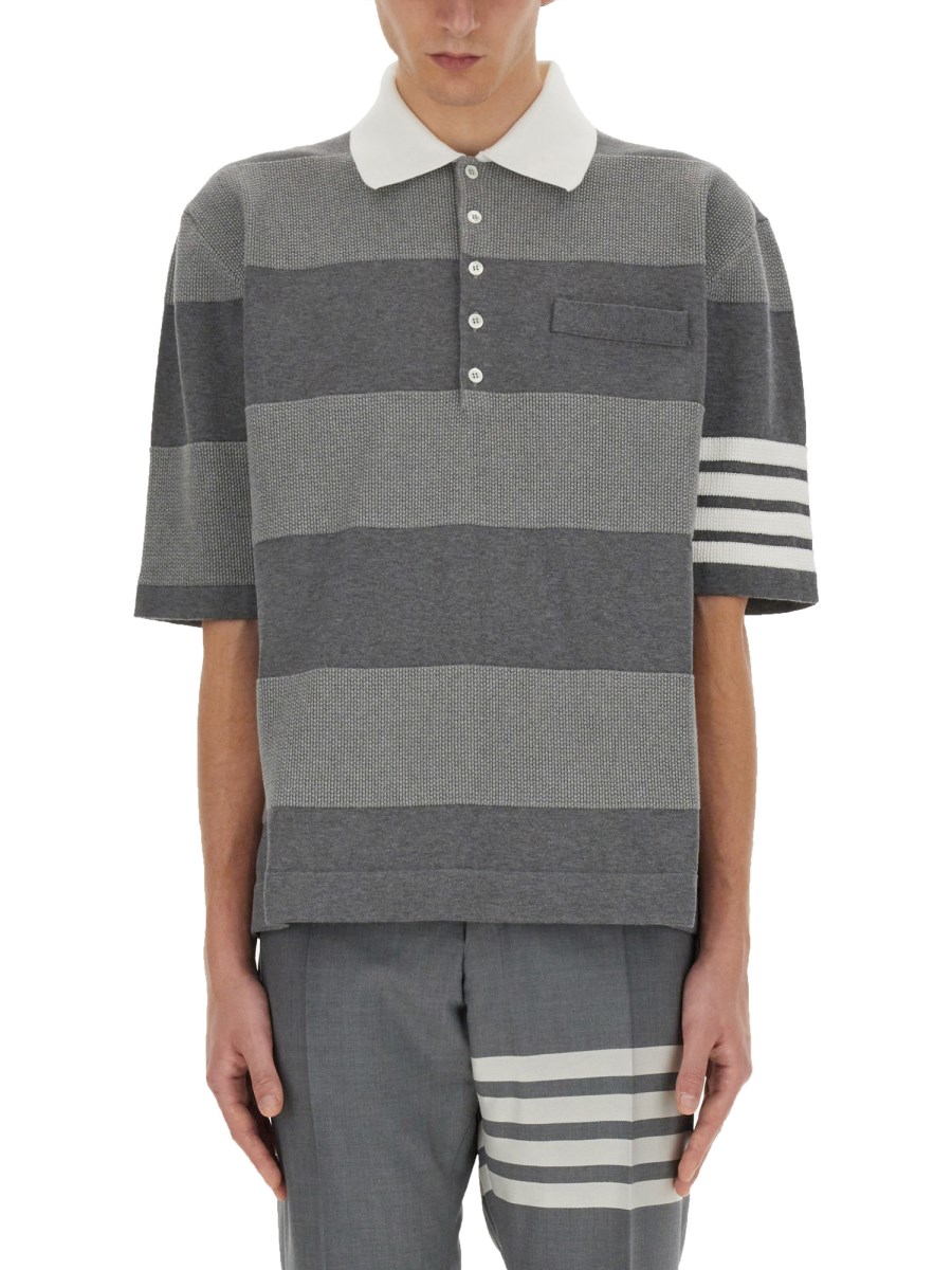 THOM BROWNE POLO IN COTONE