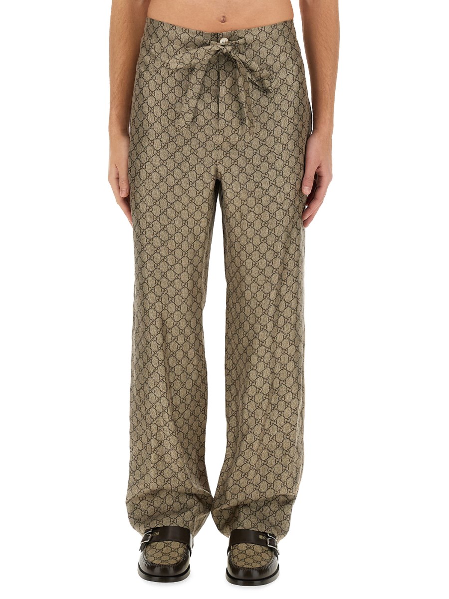 GUCCI GG SUPREME PRINT SILK PANTS Eleonora Bonucci