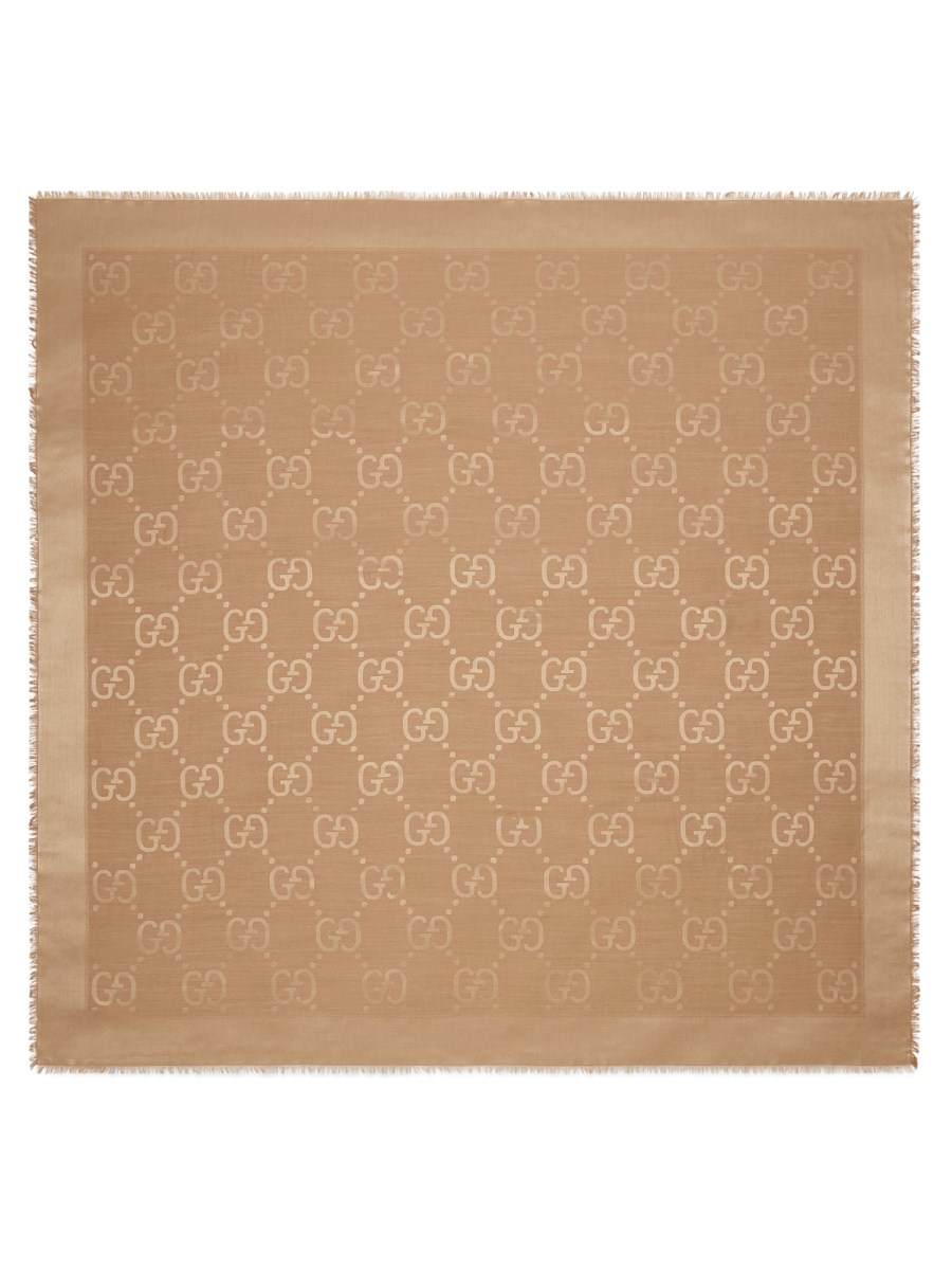 SCIALLE IN LANA E SETA JACQUARD CON MOTIVO GG