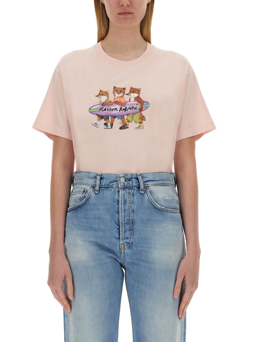 MAISON KITSUNÉ T-SHIRT CON STAMPA