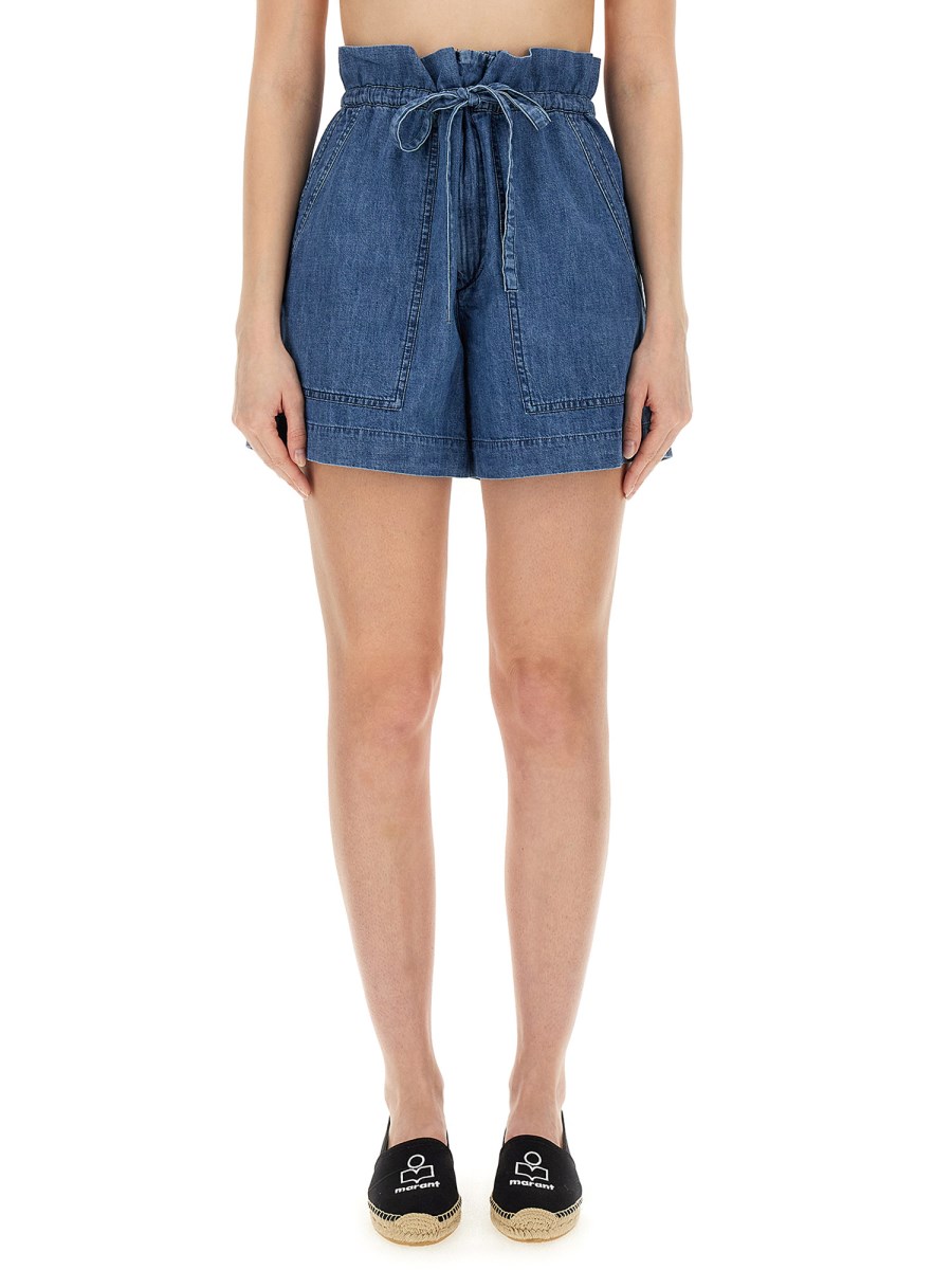 MARANT ÉTOILE SHORT "IPOLYTE" IN DENIM DI COTONE