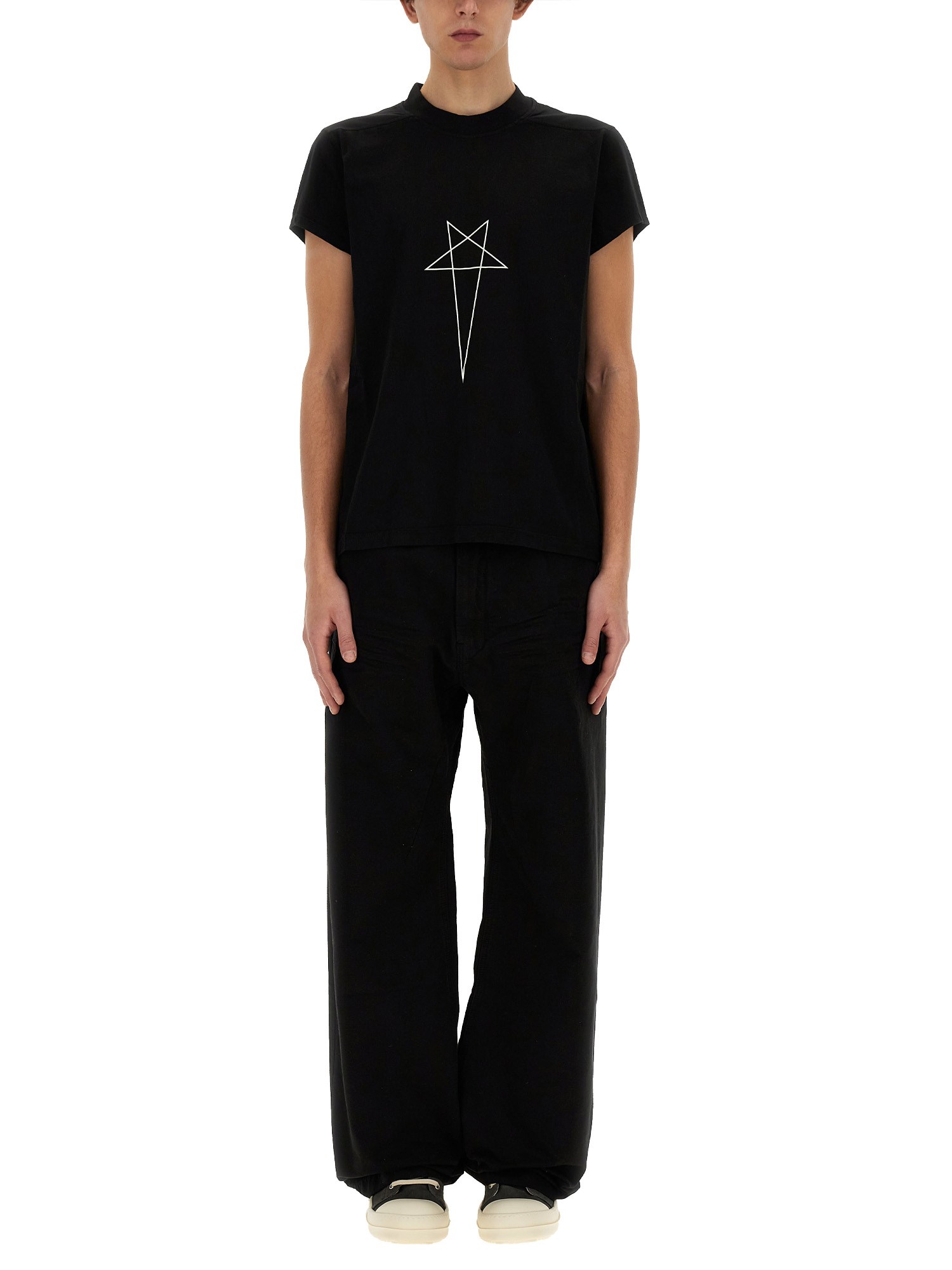 Rick Owens Drkshdw T-shirt With Print In Multicolour