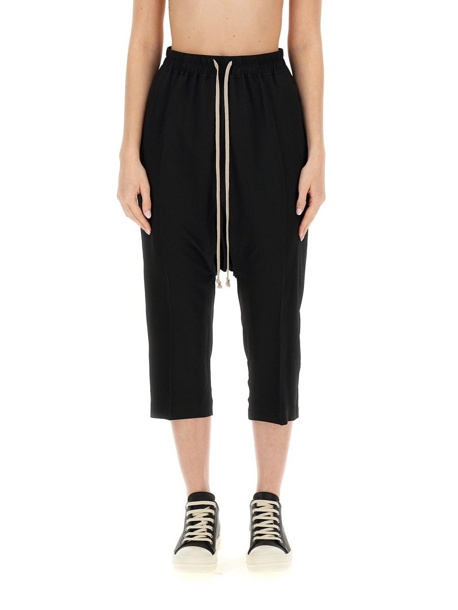 RICK OWENS PANTALONE DRAWSTRING CROPPED