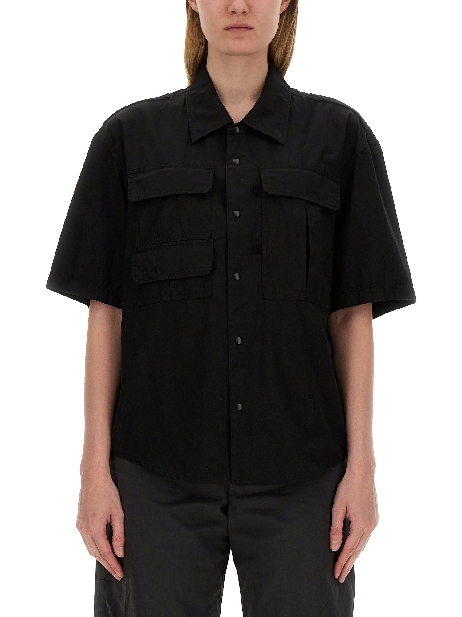 Shop Lemaire "reporter" Shirt In Black