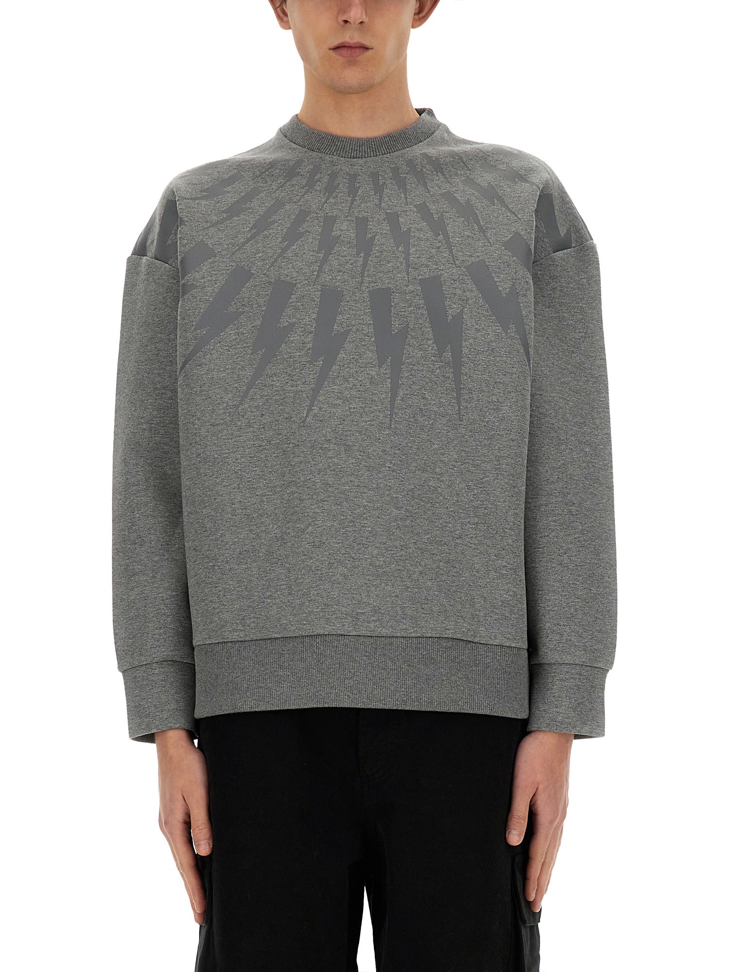 Shop Neil Barrett "thunderbolt" Sweatshirt In Multicolour