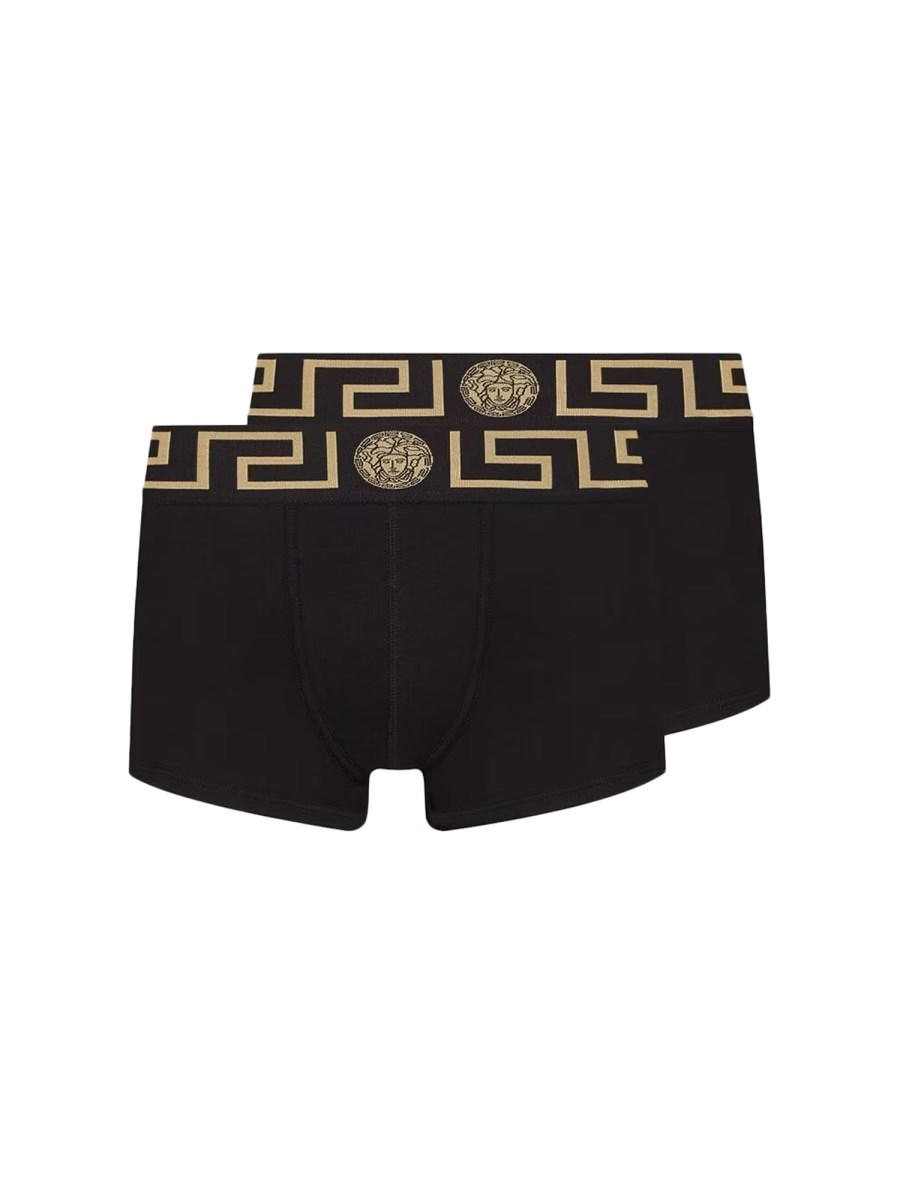 VERSACE CONFEZIONE DA DUE BOXER IN COTONE CON GRECA