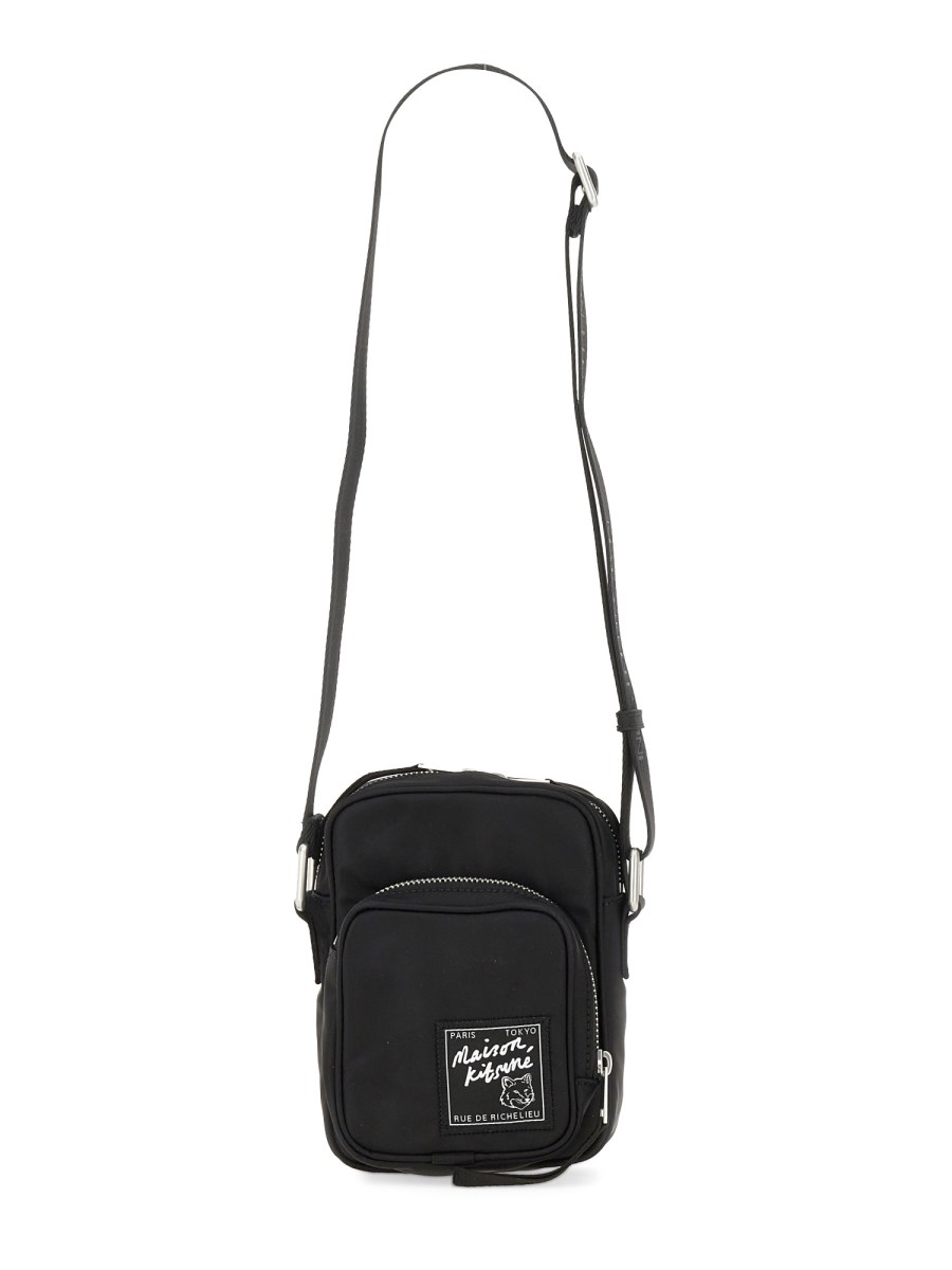 【関税込み】Maison Kitsune MARSUPIO IN NYLON THE TRAVELLER Maison Kitsunè The Traveller Bumbag Black – voilà.id