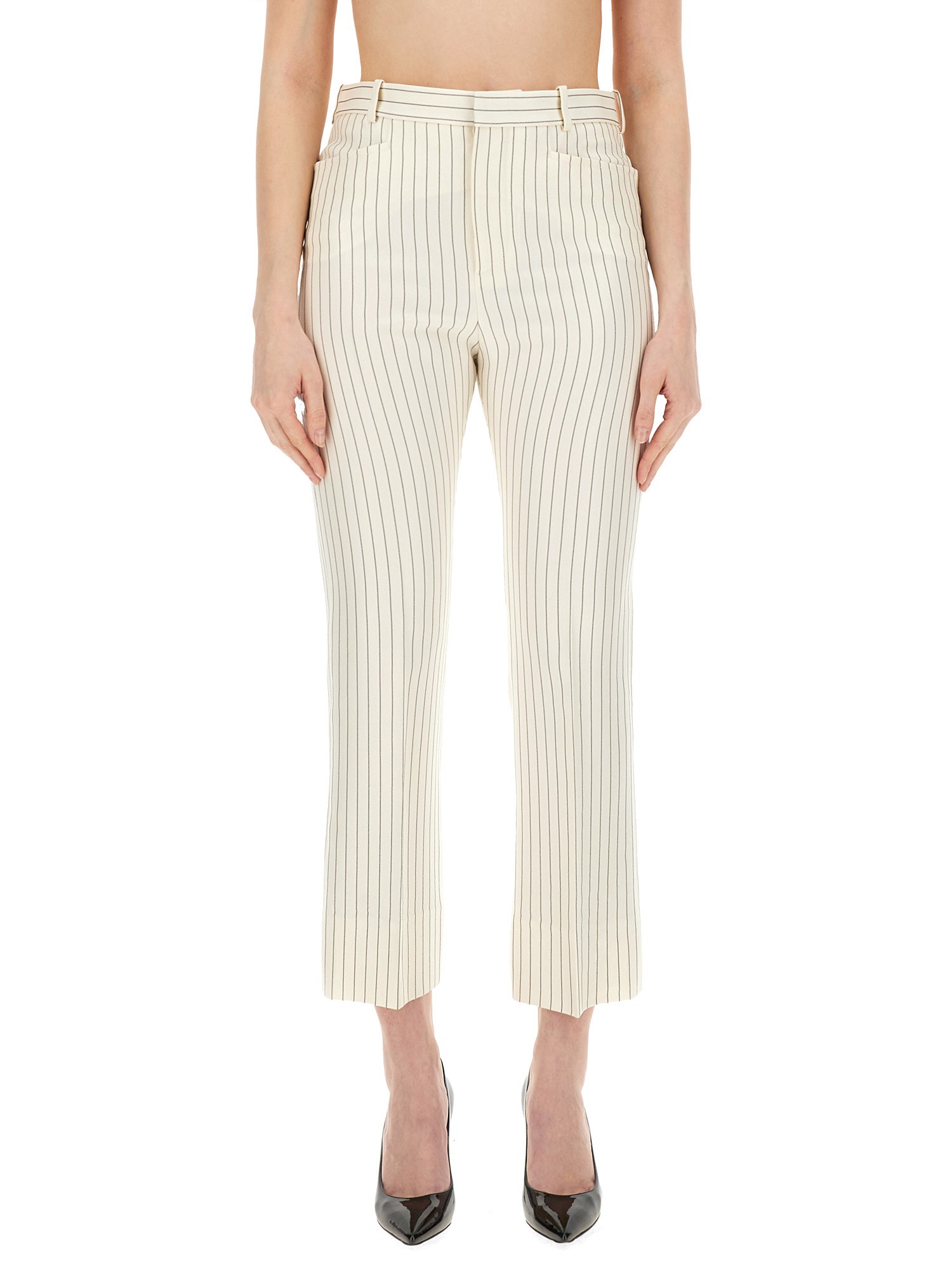 Tom Ford Pinstripe Trousers In Powder