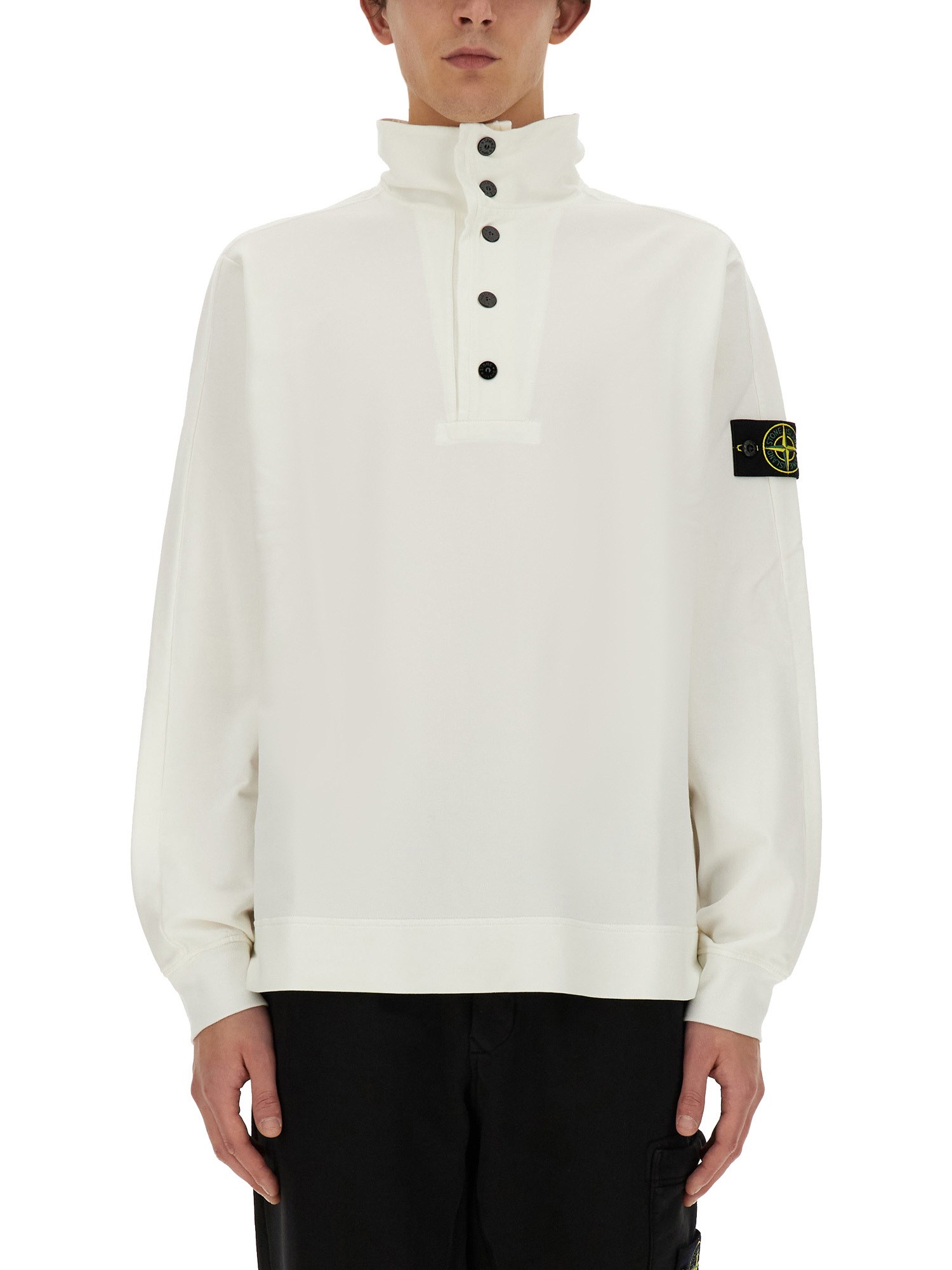 Stone Island Sweatshirt Jacket In White