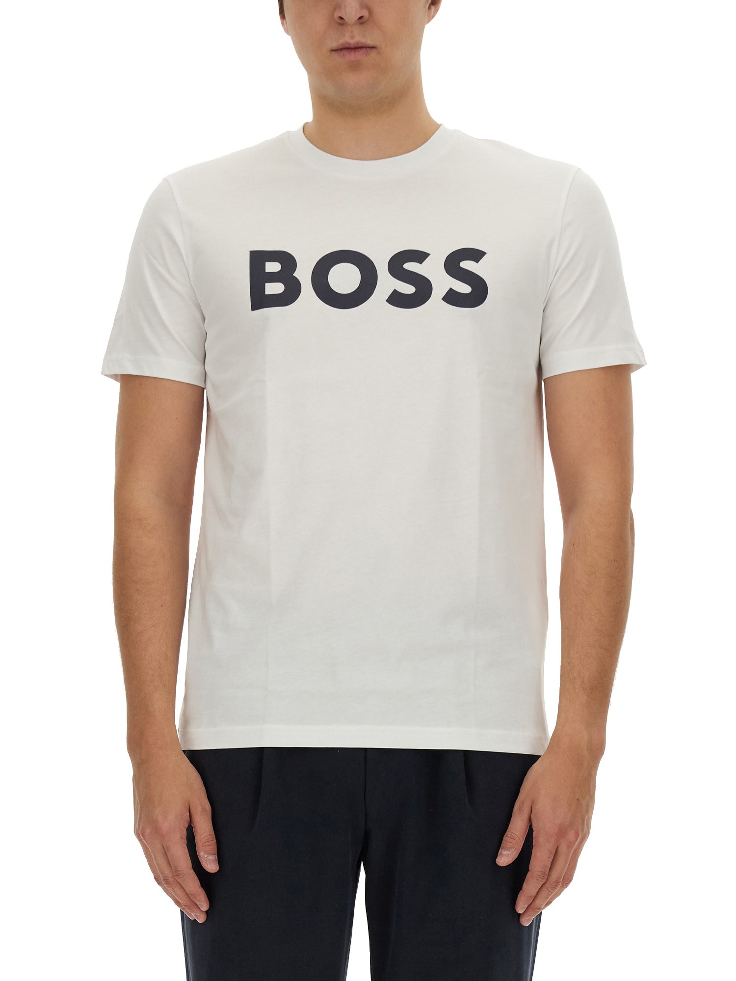 Hugo Boss Logo Print T-shirt In White