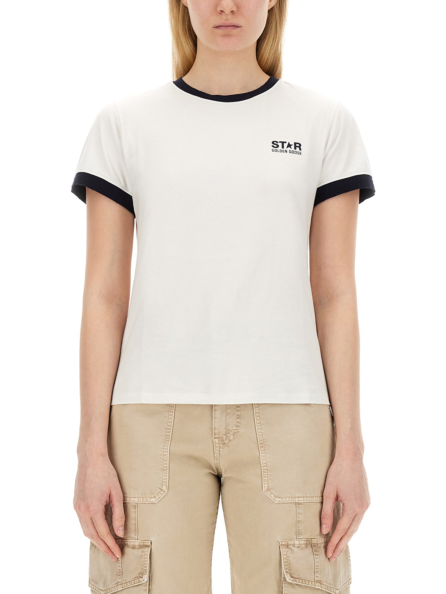 Golden Goose T-shirt With Logo In White